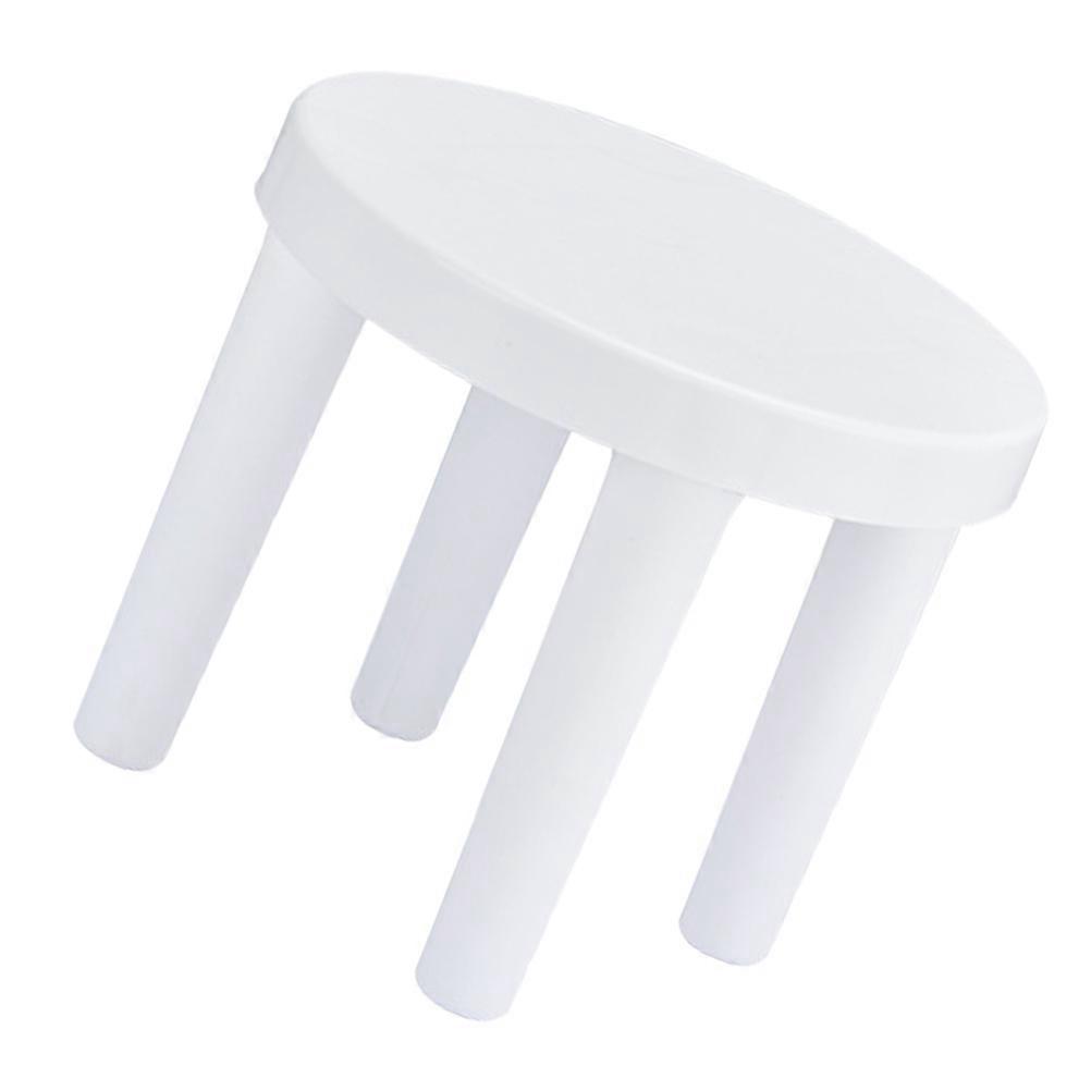 Plastic Small Low Stool for Bathroom Use 1Pcs White Anti-Slip Round Stool