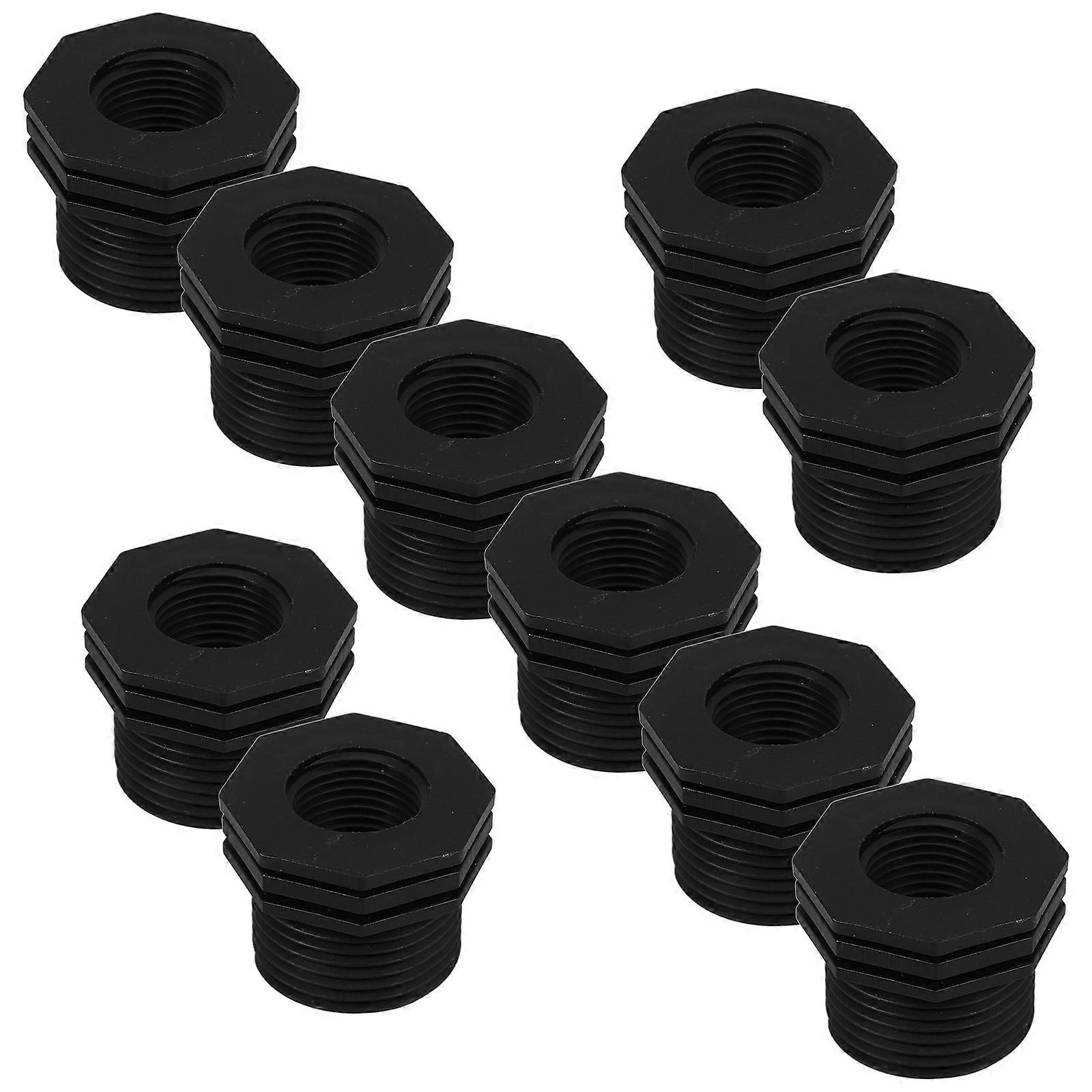 Pipe Connecting Part Thru-Bulk Fitting Connector for Thread Conversion 30Pcs