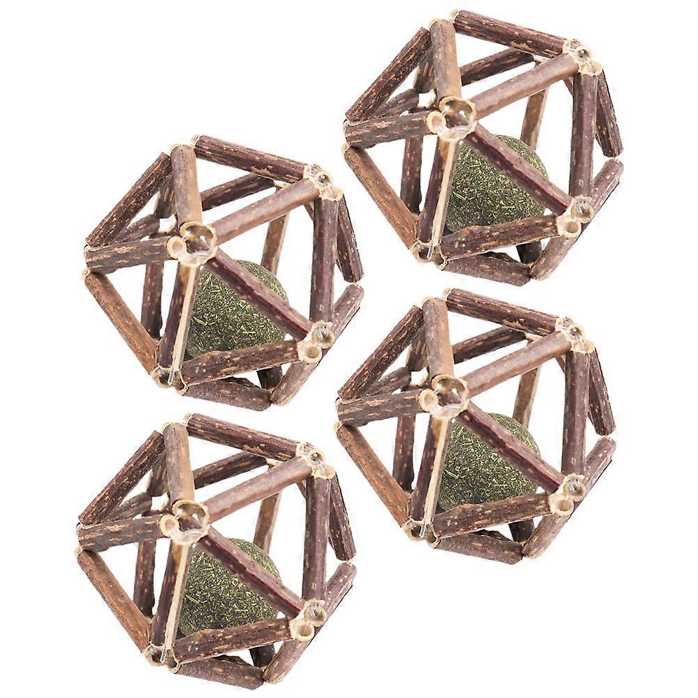 Multi Colored Catnip Balls 20 Pcs Cat Teeth Cleaning Toys For Pets 6X6Cm Mental Stimulation