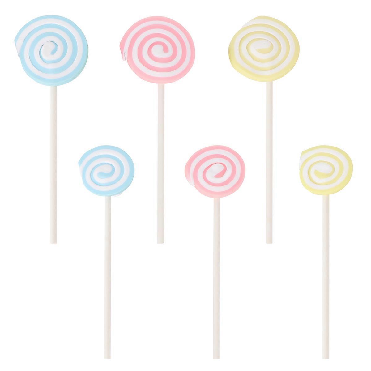 Cartoon Party Cake Topper Insert Lollipop Style for Decoration 12Pcs