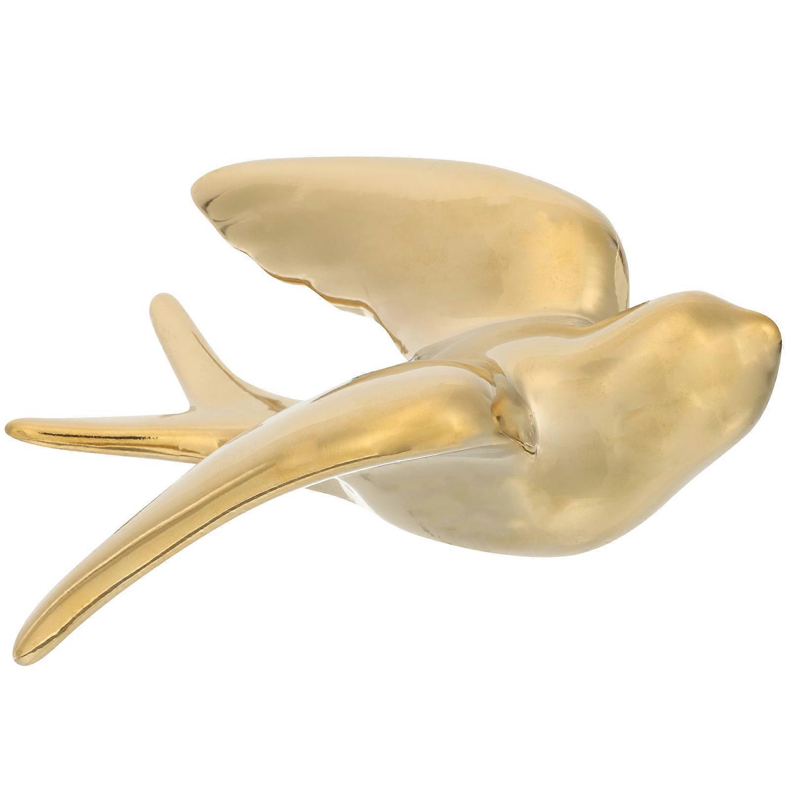 Golden Ceramic Bird Wall Statue for Home Decoration 5Pcs