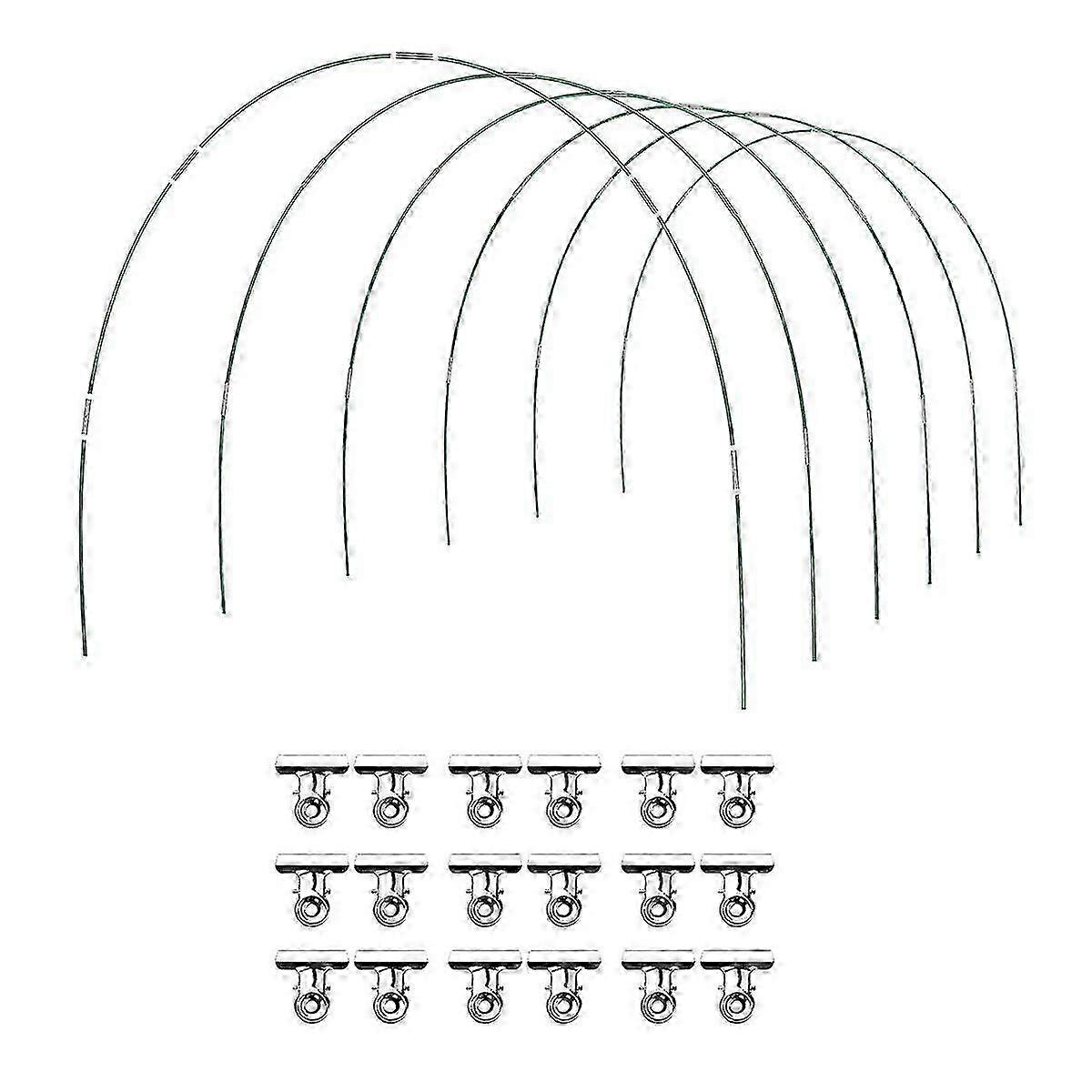 36 قطعة أطواق البيت الأخضر تنمو نفق 6 مجموعات من 8.5 قدم طويلة حديقة الأطواق كيت ، خالية من الصدأ الألياف الزجاجية رفع سرير الأطواق
