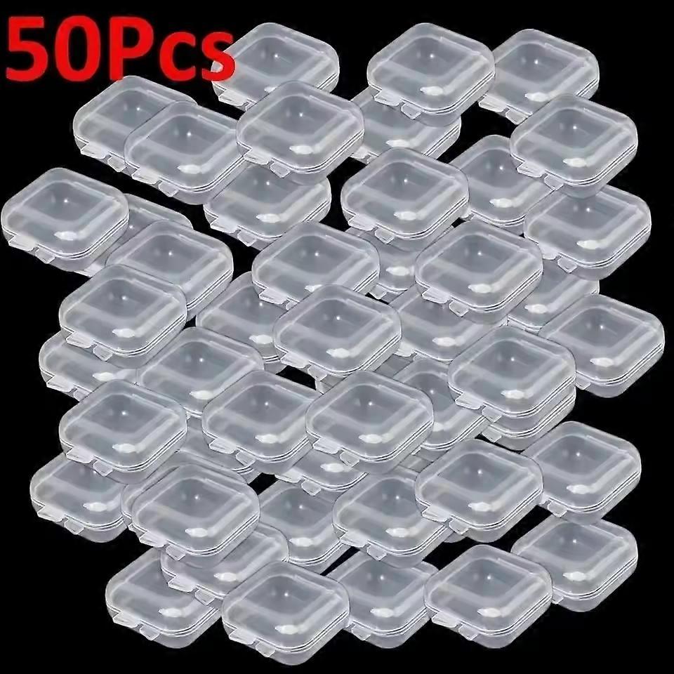 5-50pcs/set Mini Clear Plastic Storage Box Jewelry Storage Case Transparent Storage Organizer Multifunctional Portable Storage