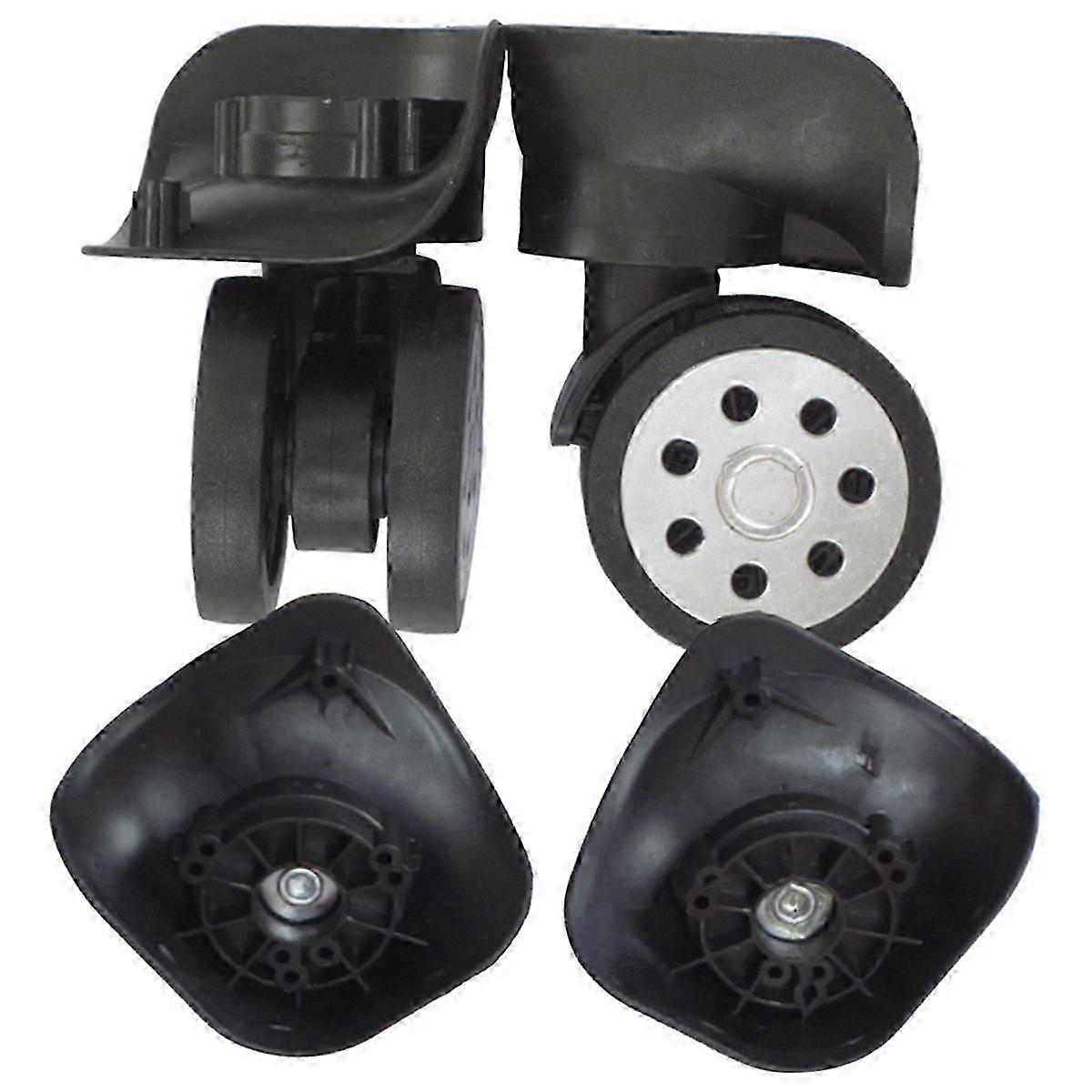 4 pcs/set Remplacement Bagages Valise Roues Pivotant Universel Pivotant Noir Double Rouleaux Roues