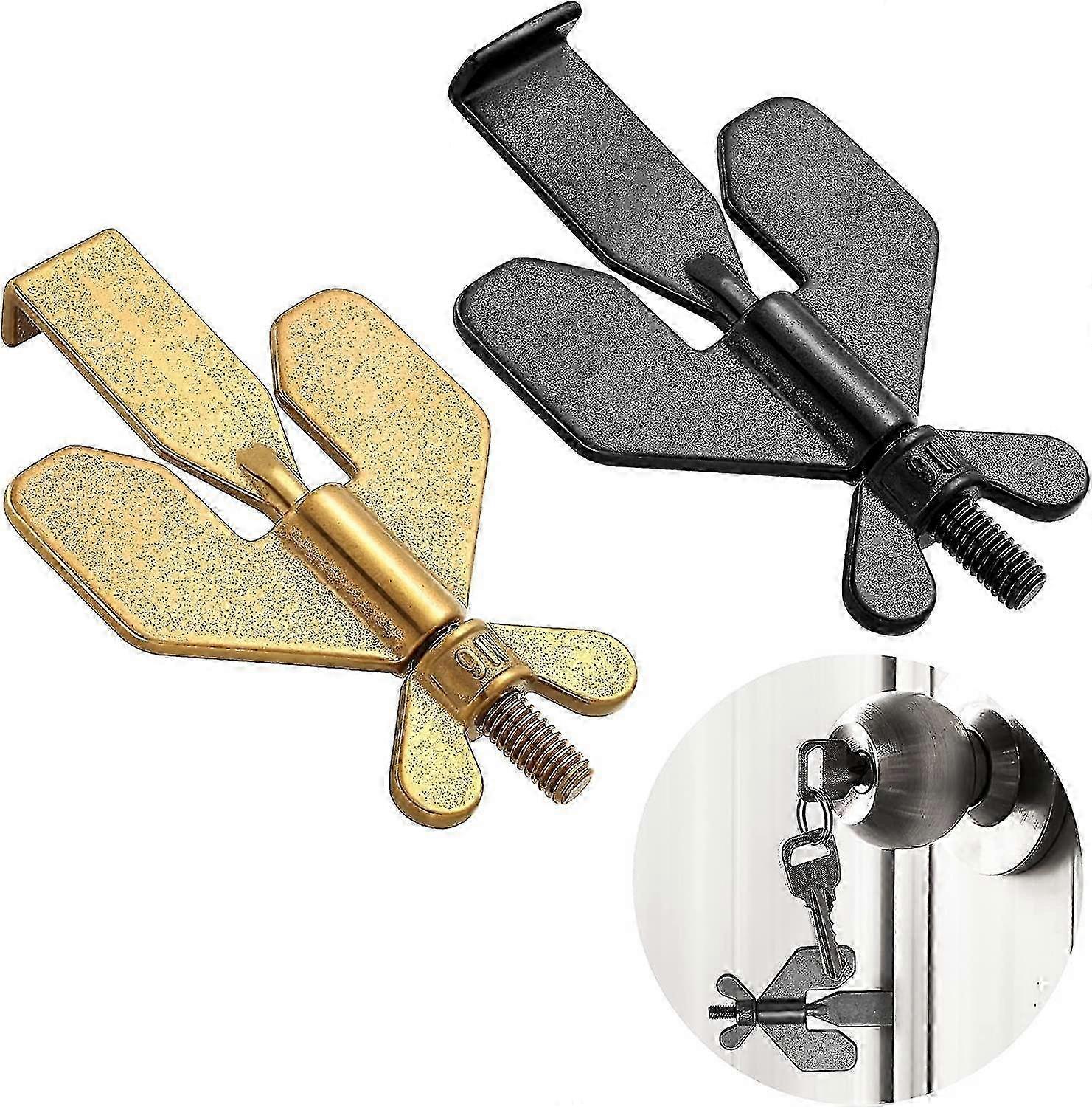 2pcs Portable Door Lock Home Security Door Lock Solid Travel Security Door Security Device