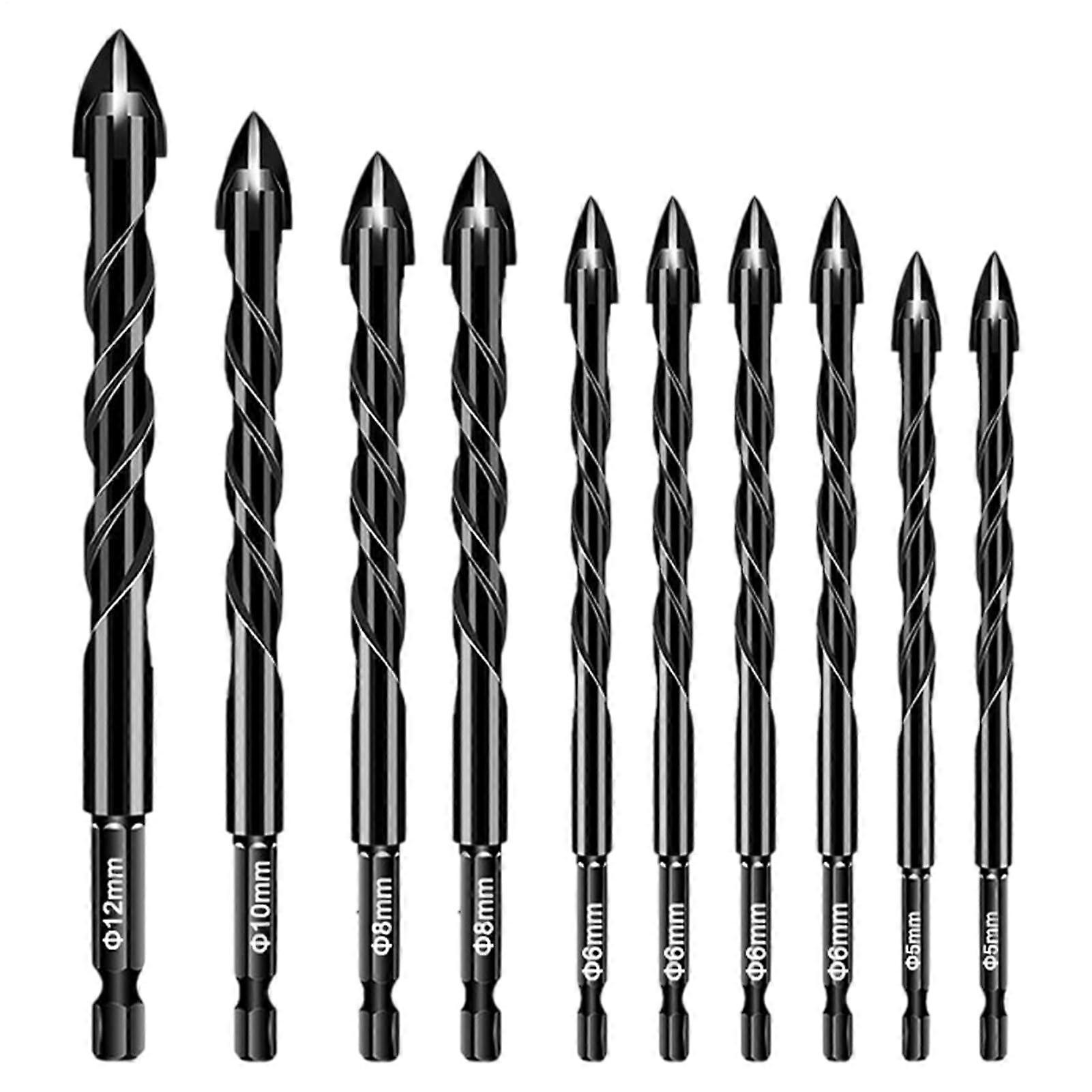 10x Hard Metal Stone Drill For Concrete Drill Set Hardness Precision Hand Tools Long Durability