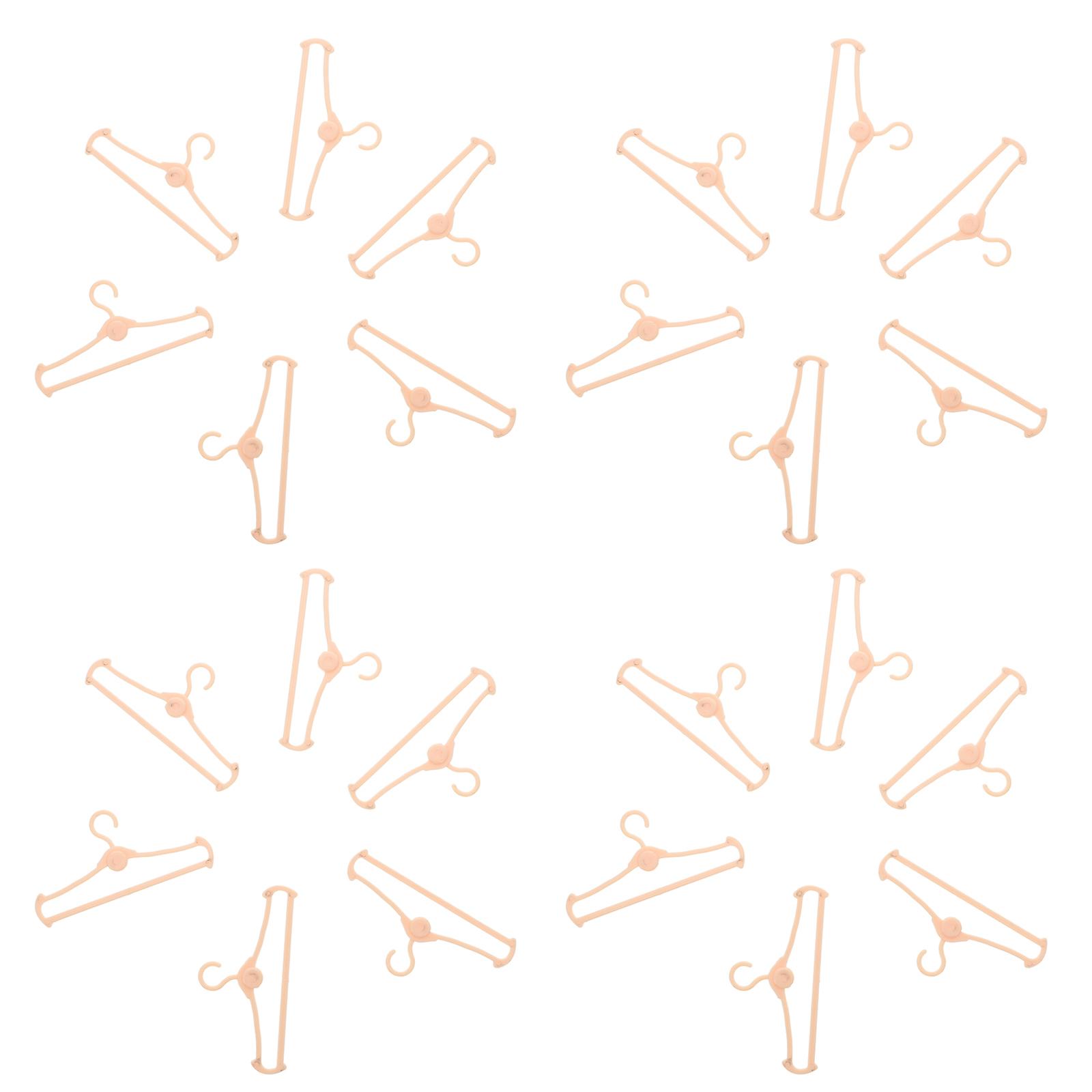 Doll Clothes Mini Hangers for Hanging Use 50Pcs Light Yellow ABS Plastic