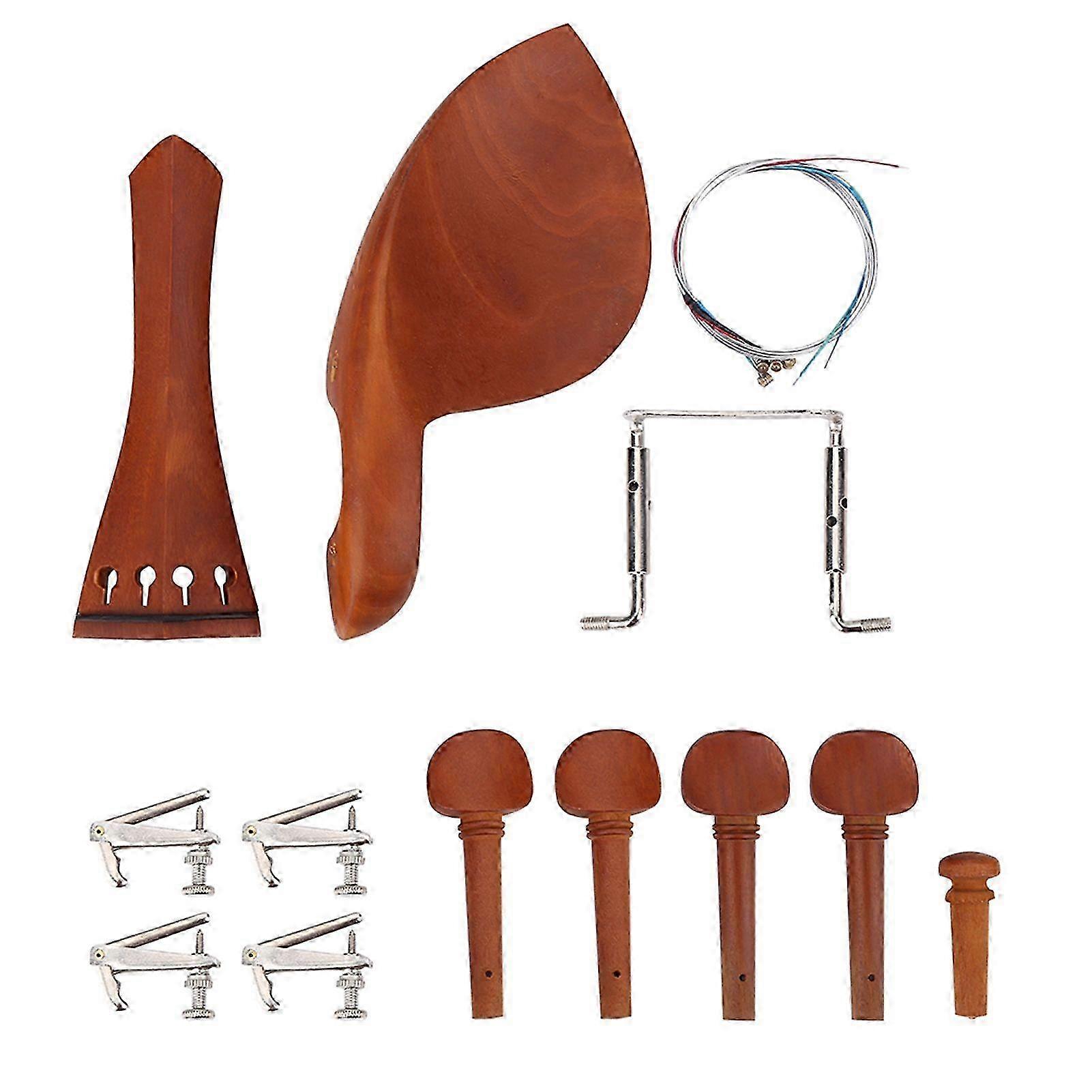 1Set Jujube Wood Violin Parts 4/4 Fittings Chinrest Pegs Tailpiece Tunners Endpin a   String