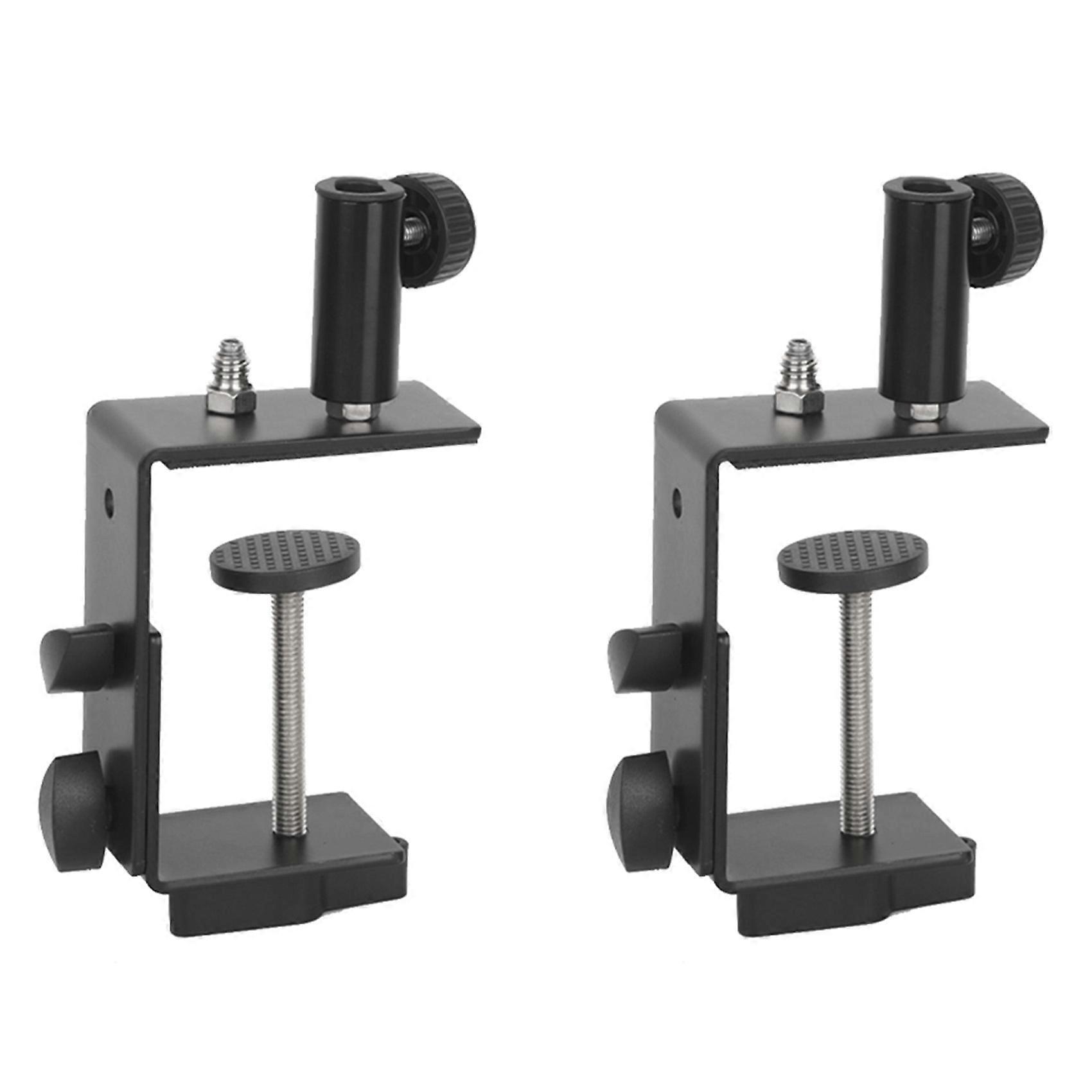 2X Heavy-Duty Desk Table Mount Clamp for Mic Microphone Arm Stand Holder Desk Lamp Bracket Clamp with 1/4 Adapter