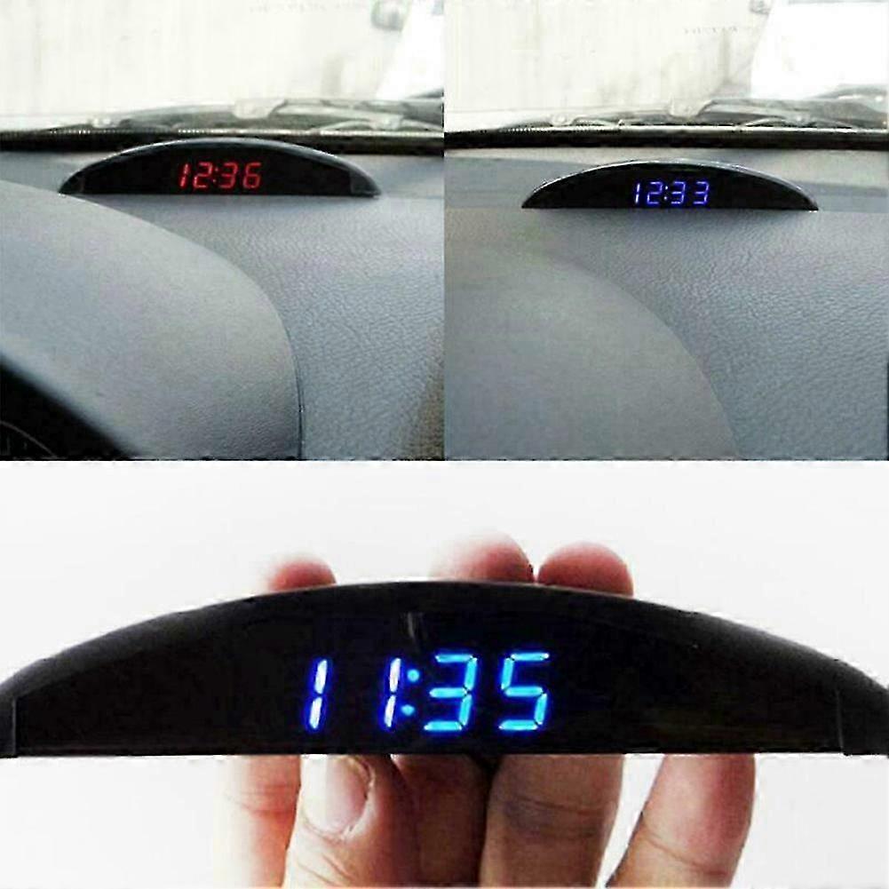 12V Digital LED Alarm Auto Electronic Car Clock Voltmeter Thermometer 25-26