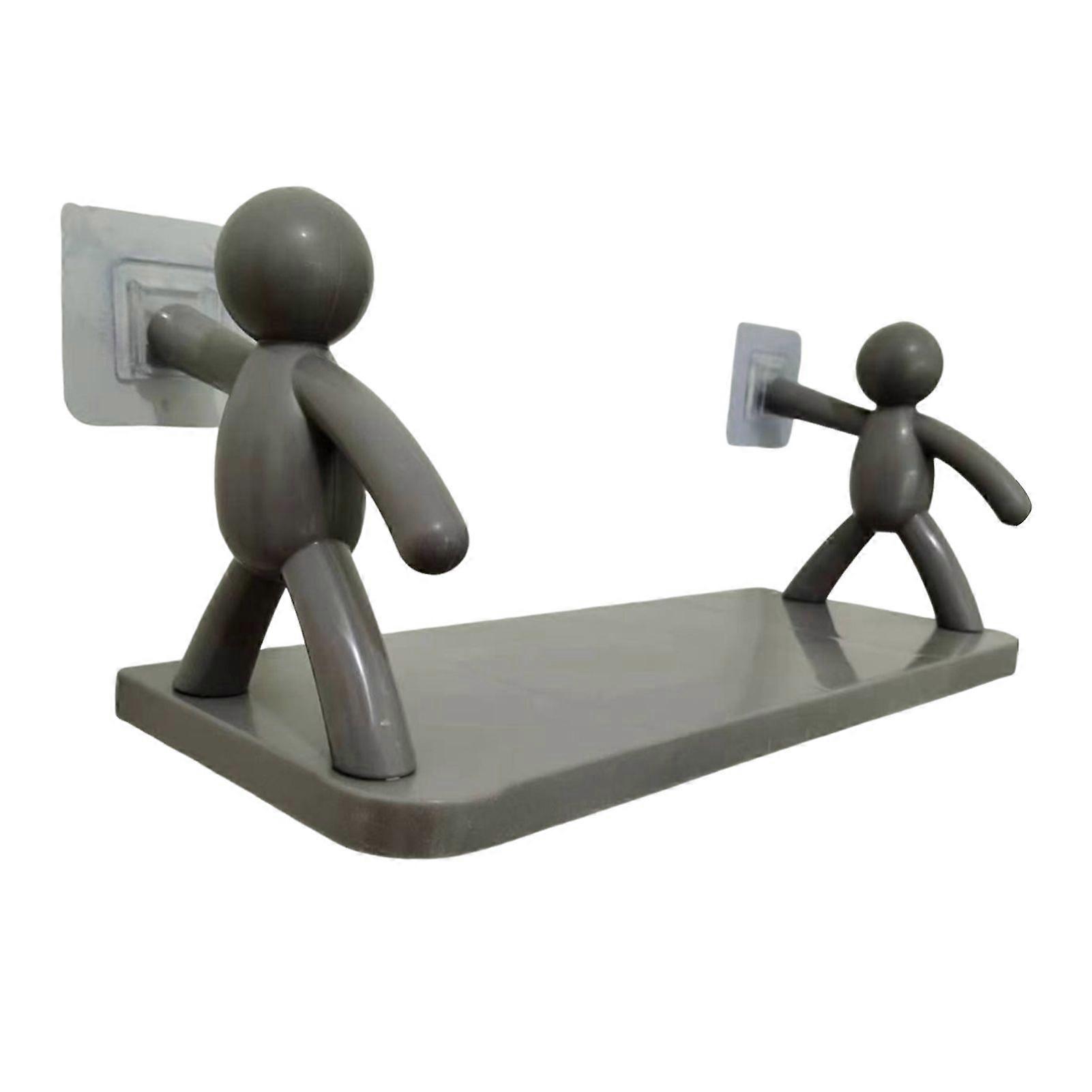 Étagère de rangement murale pour figurines miniatures, sans perçage, idéale pour la cuisine, la salle de bain ou le salon.