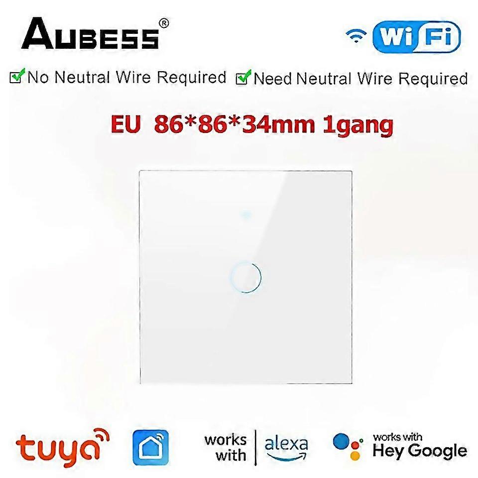 For Tuya Wifi Smart Light Switch Touch Us Eu Glass Touch Panel Smart Life App Control
