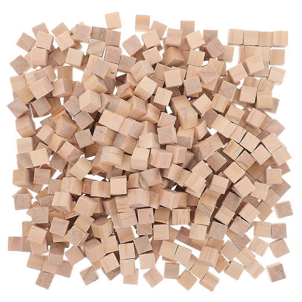 300pcs Unfinished Wooden Cube: Wood Blocks For Crafting Wood Square Blocks For Crafts Making Diy Projects Decor Light Yellow 10mm