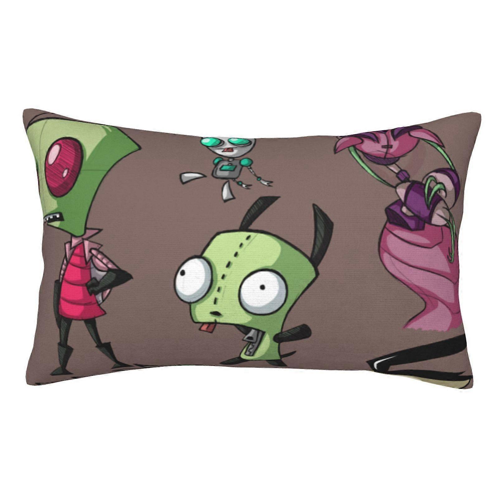 t112 Invader Zim Padrão Fronha Almofada Capas de Almofada Com Zíper Oculto Fronha Decoração Para Cama Dormitório Sofá Sofá Carro cBZT112
