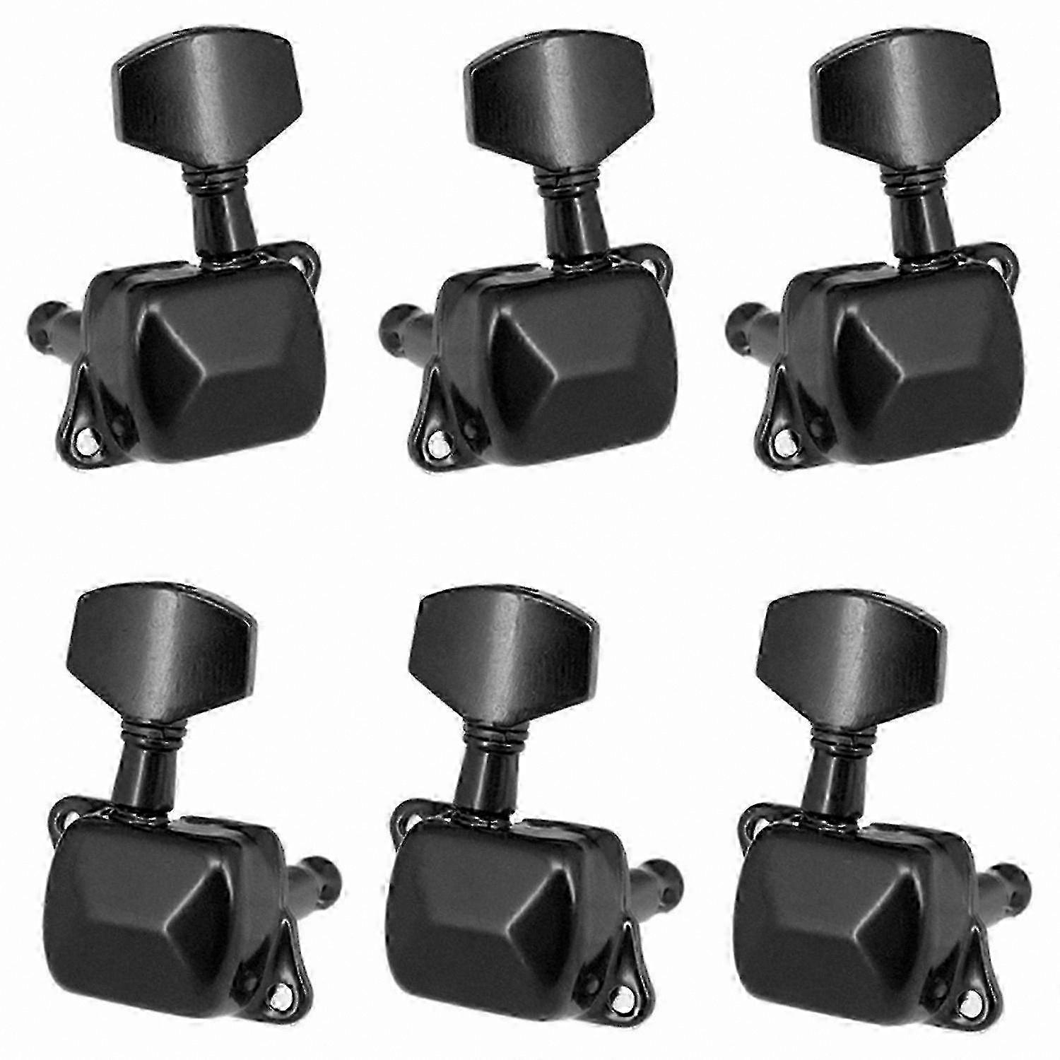 6-Pack Semi-Closed Guitar Tuning Machines with String Pegs for Acoustic and Electric Guitars