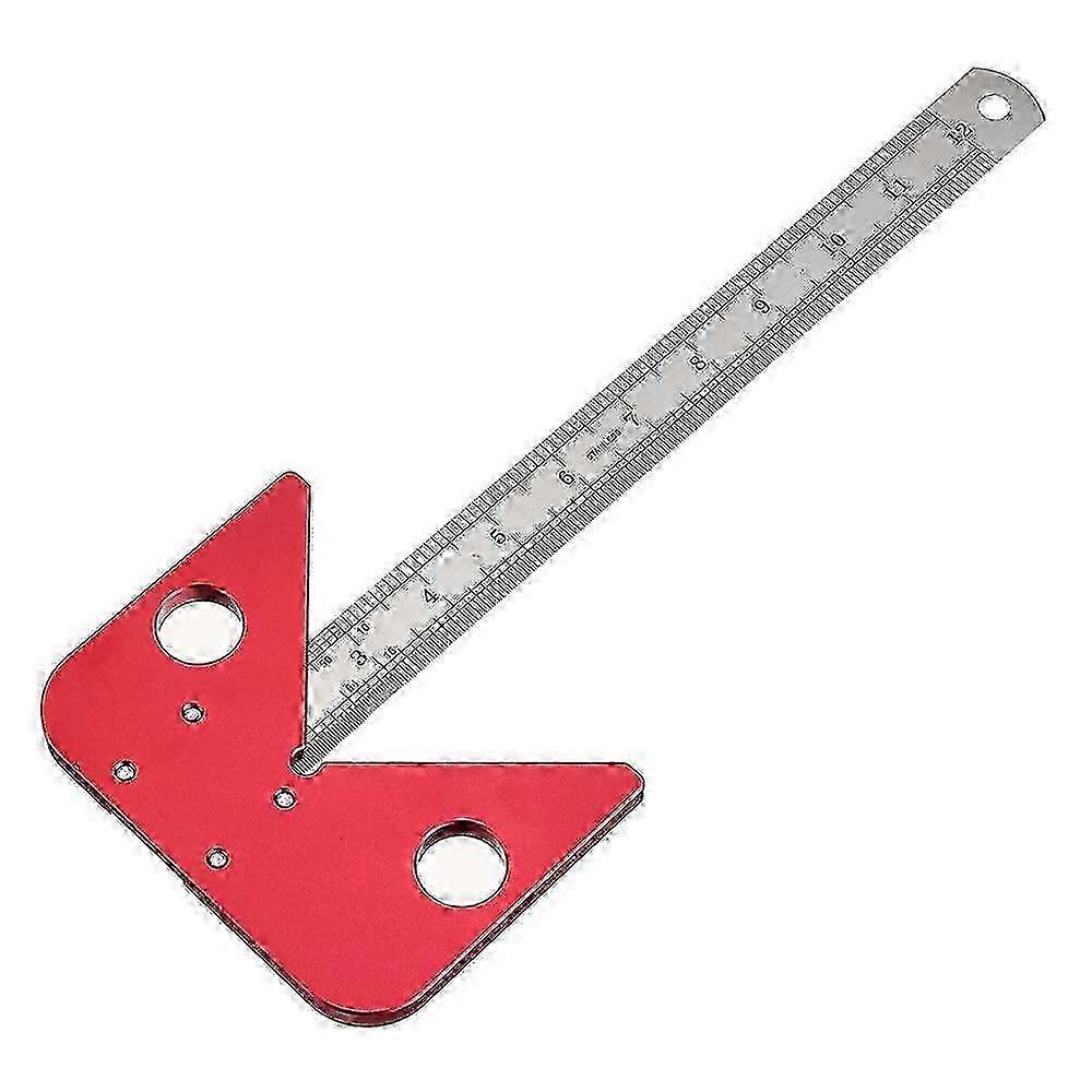 Precision Center Finder & Square Scribe With 12" Stainless Steel Ruler - Durable Aluminum Alloy, Anodized Red Finish miao4