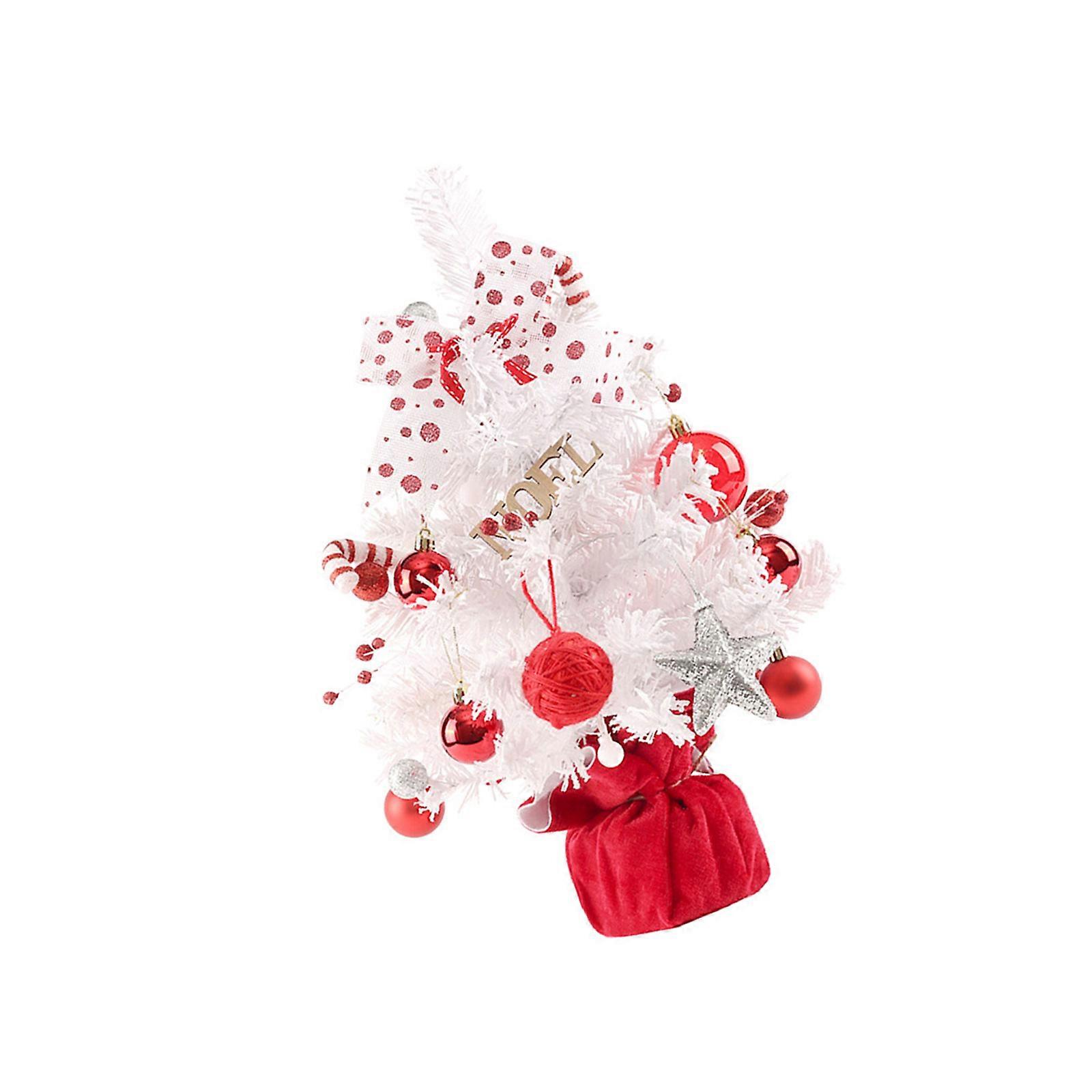 Stylish Indoor Party Mini Christmas Tree Bright Red and White Design with Rotating Music Box Garden Yard Decoration Multicolor