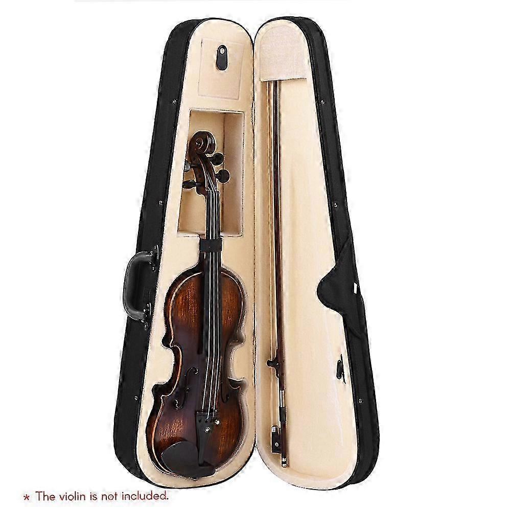 Professional 4/4 Full Size Violin Triangle Shape Case Box Hard & Super Light with Shoulder Straps Beige