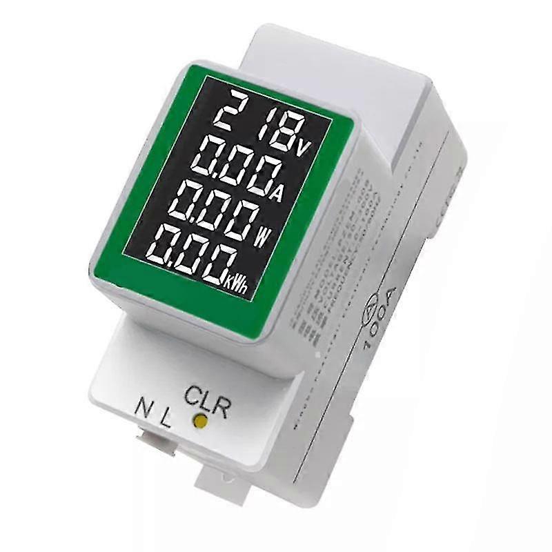 Ac Digital Display Multi-fonction Rail Meter Tension et Ammeter Ac50-300V / 100a Testeur