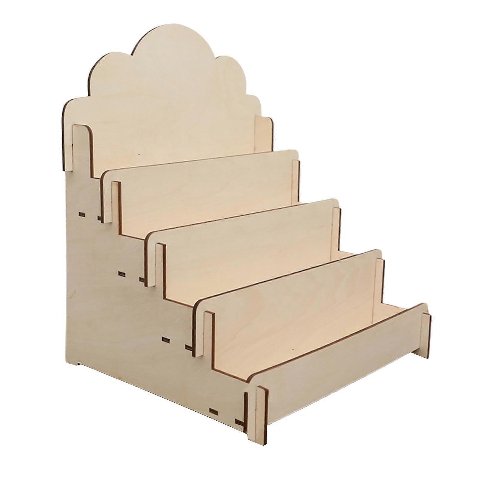 Greeting Card Display Holder Wood 4Tier Display Stand, MultiFunctional Easel For Greeting Cards, Photos, Postcards