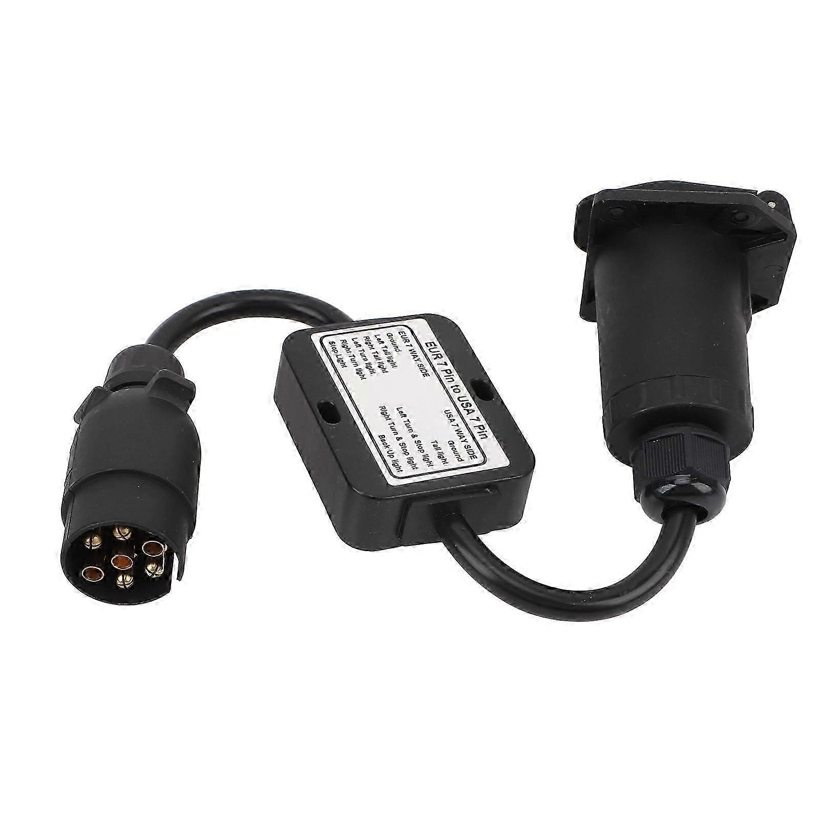 7 Pin to 7 Pin Trailer Adapter Plug with 3 to 2 System Converter