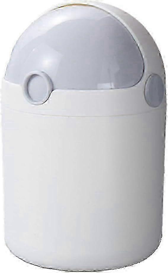 Mini Table Bin, Small Office Bin, Pretty Office Bin with Lid (Gray)