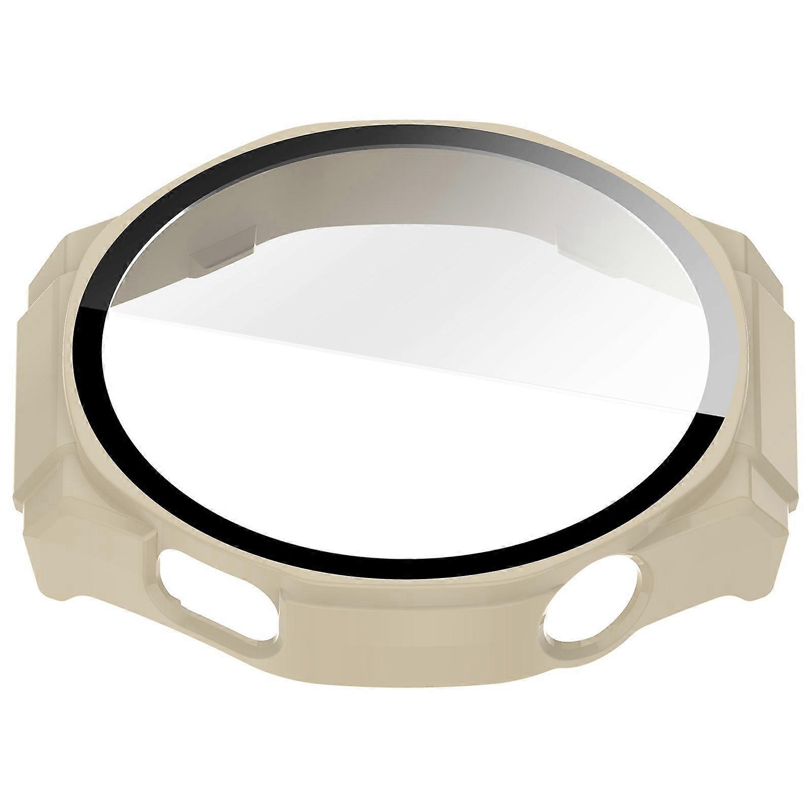 Shockproof Protective Cover Integrated Tempered Glass Comfortable Not Scratch Touch Sensitivity for Watch 5Ultra Use  Ivory white