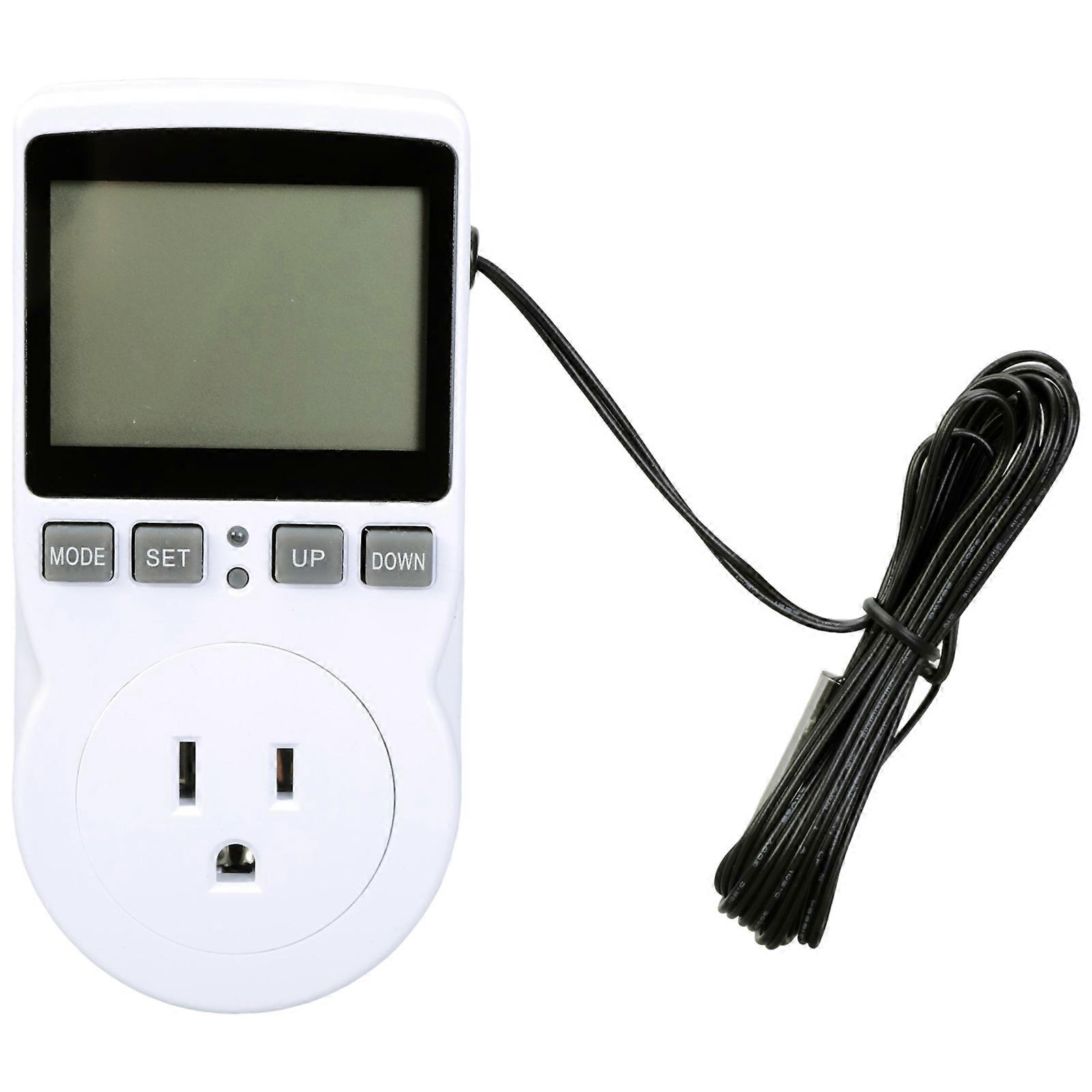 Intelligent Temperature Control Socket Digital Thermostat Outlet US Plug 15A with Timing Ideal for Home and Garden Use Multicolor