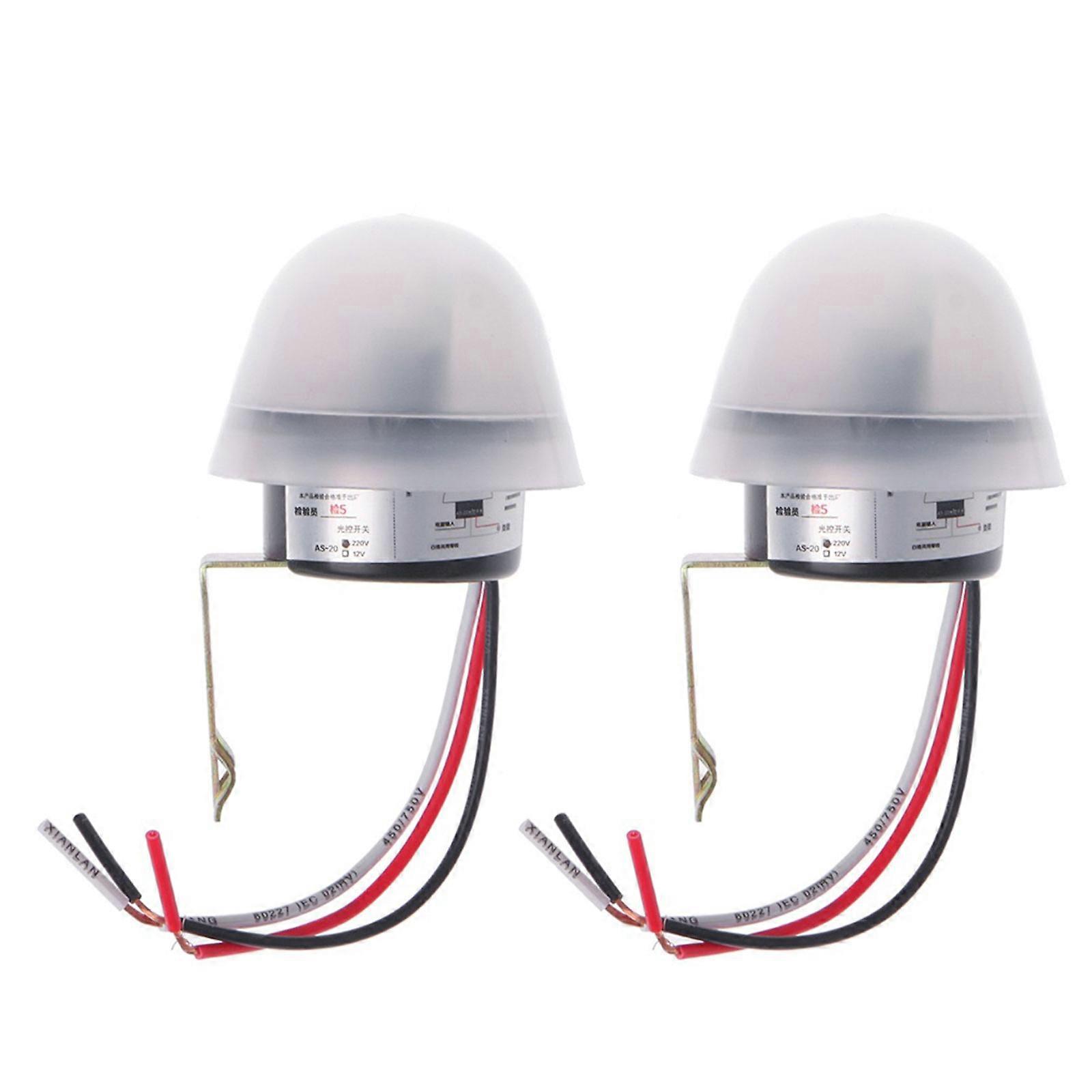 2Pcs Compacts Size Photocell Street Light Lamp Switches 50-60Hz 10A Waterproof Sensitive Automatic Switches Replacement Multicolor