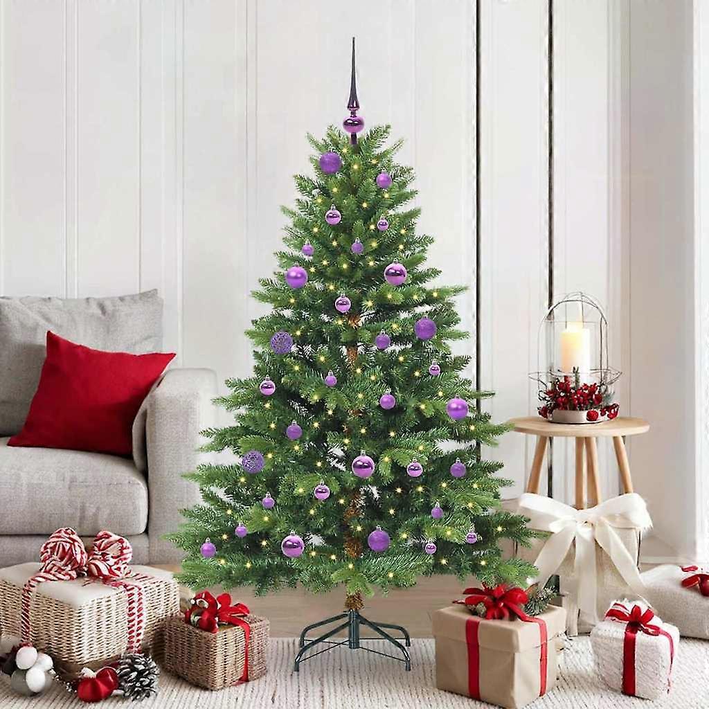 Artificial Christmas tree with 150 LEDs, green, 150 cm, PE and PVC