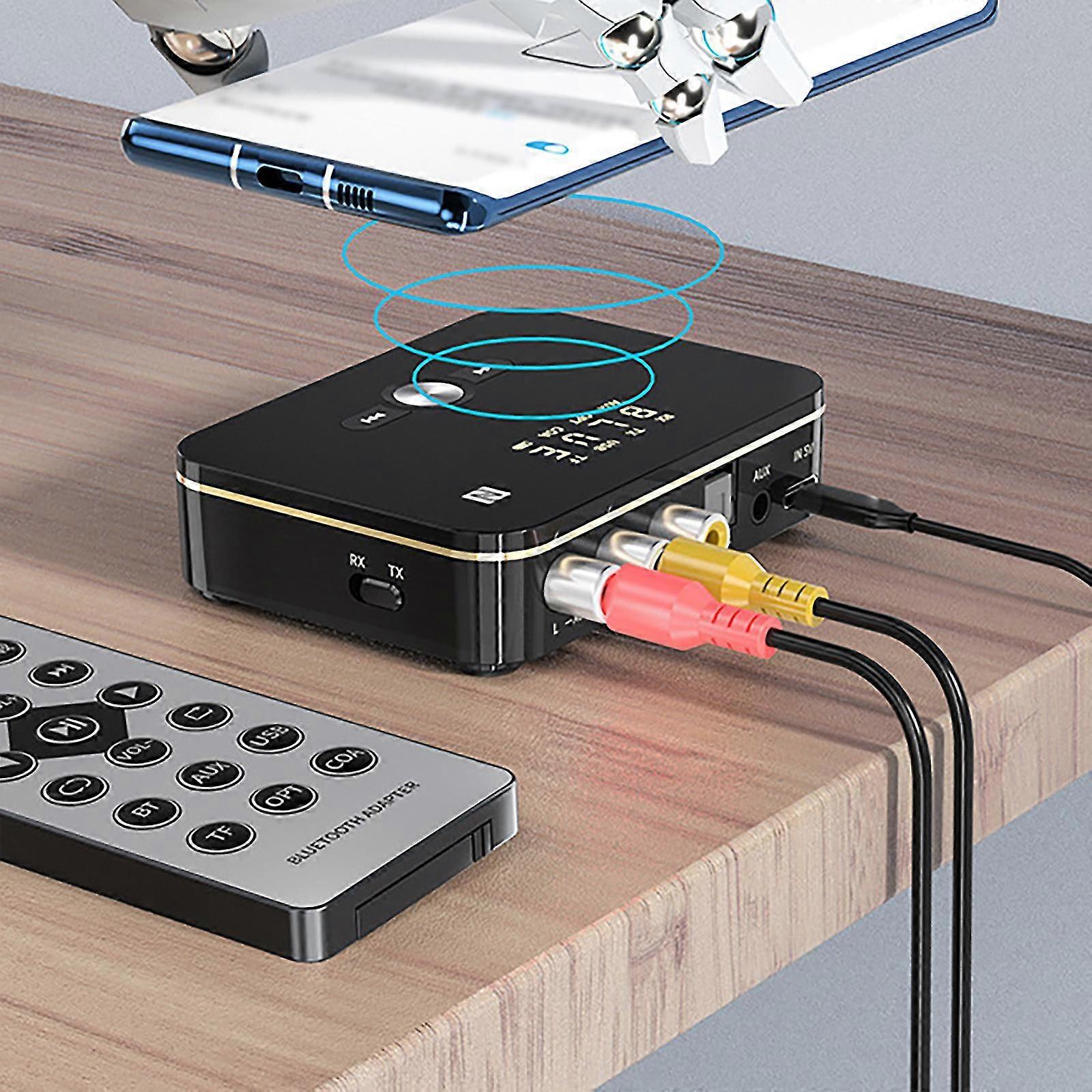 New Nfc Bluetooth Receiver Transmitter 5.0 Bluetooth Audio Adapter Supports Six Signal Interfaces: Digital Optical Fiber, Coaxial, Aux, Rca, U Disk An
