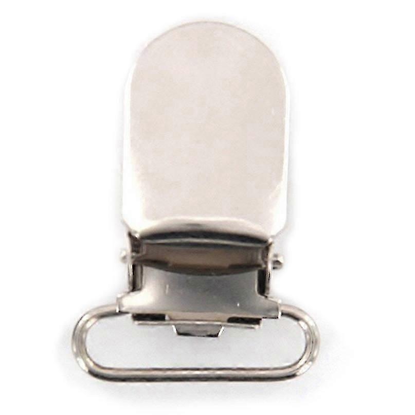 20 x Braces Clips Strap Hooks 20 mm Silver Coloured