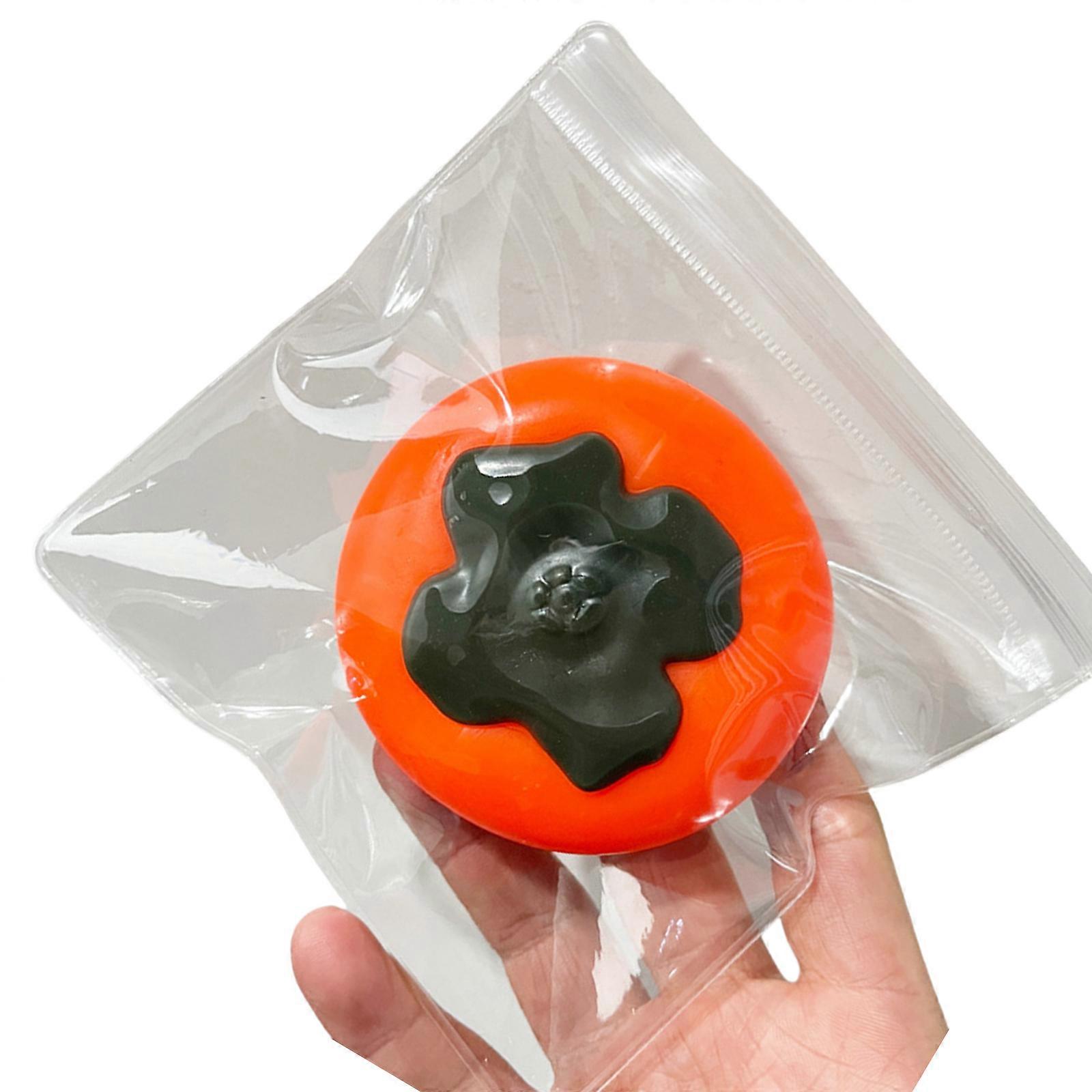Reusable Persimmon Squeeze Toy With Slow Rising Design Safe Soft TPR Stress Relief Decompressing Toy for Student Kids Multicolor