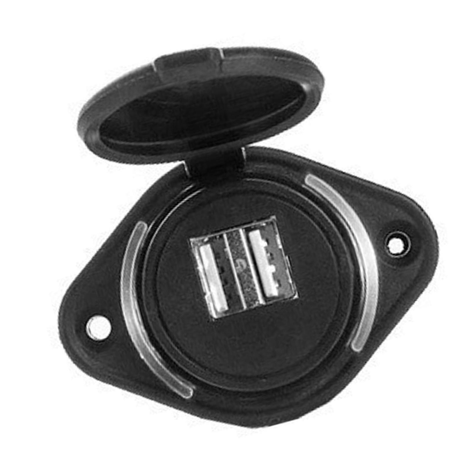 Automotive Chargers with Waterproof Cover Double USB Port 3.1A Output Power Socket for 12 24V Motorcycles Campers ATVs Multicolor