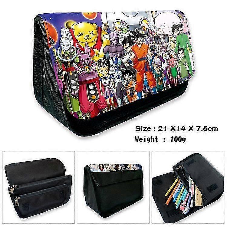 سبعة التنين الكرة أنيمي الطباعة الطرفية قلم رصاص حقيبة الرسوم المتحركة أنيمي الطلاب القرطاسية ذات السعة الكبيرة حقيبة قلم رصاص محفظة القرطاسية