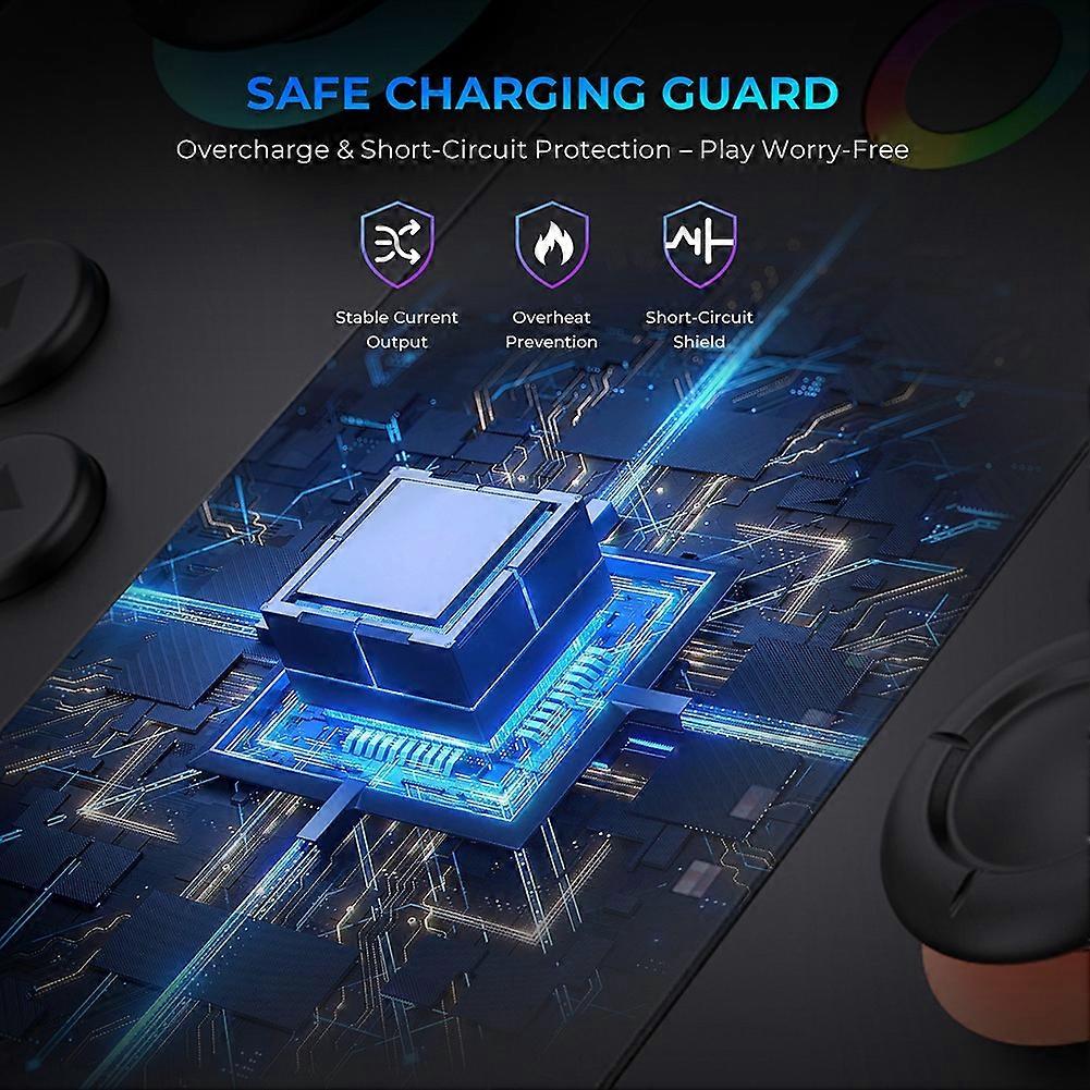 For Switch 2 Left and Right Handle Charging Grip Multi-Function Charging Handle & Back Button Function Transparent Gray