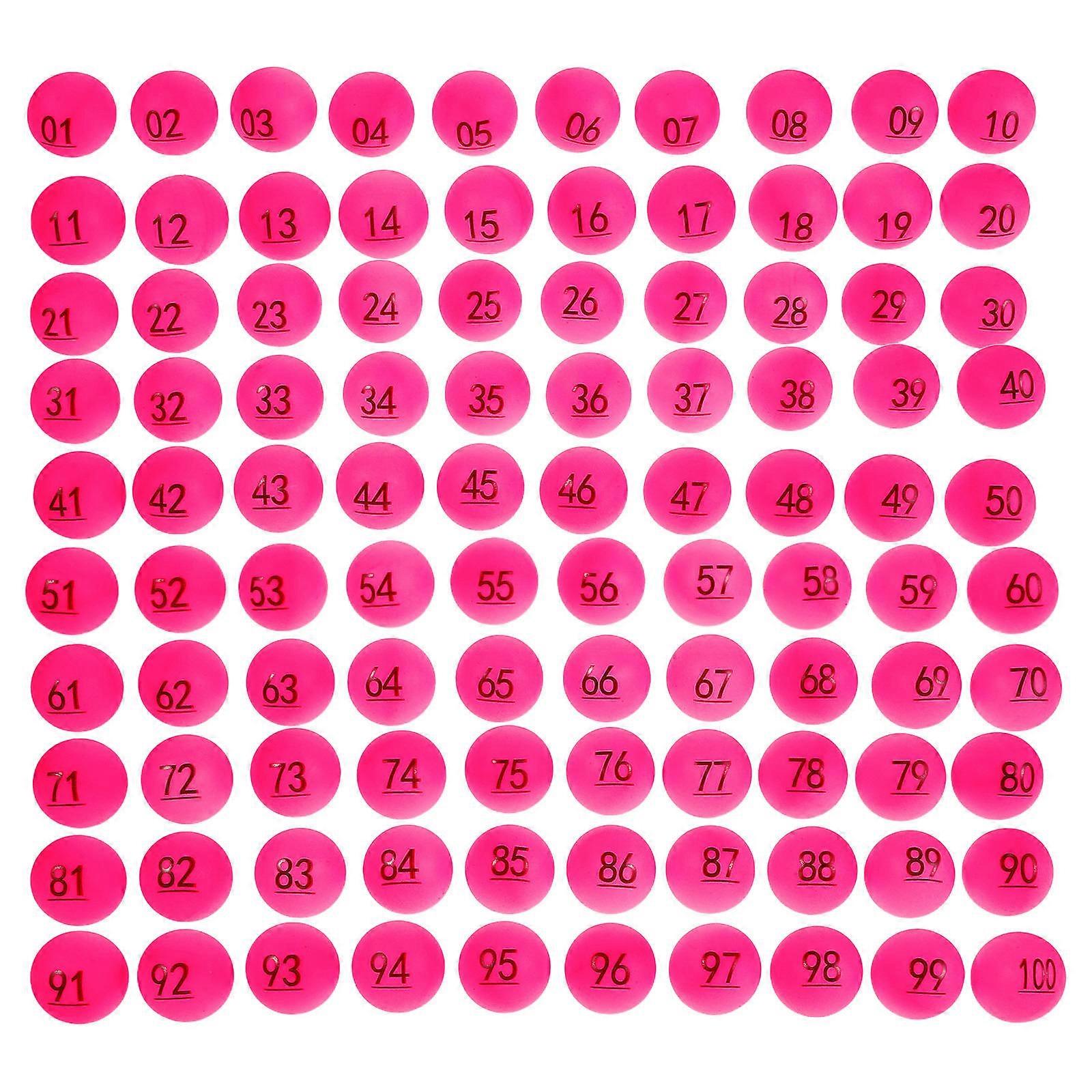 Digital Raffle Balls Plastic Small Pingpong Balls for Game 100Pcs