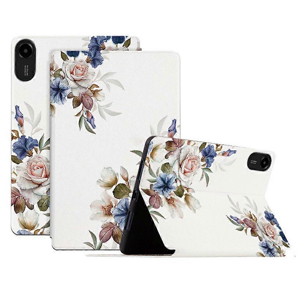 Compatible For Xiaomi Redmi Pad 2 Case Flower Pattern Flip Stand PU Leather Tablet Cover