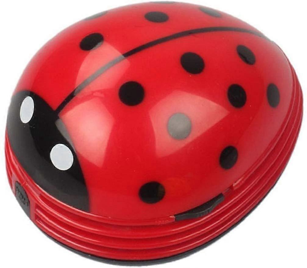 Mini Desk Cleaner Portable Beetle Vacuum Cleaner Crumb Sweeper Desk Dust Cleaner Red Compact Size Handheld