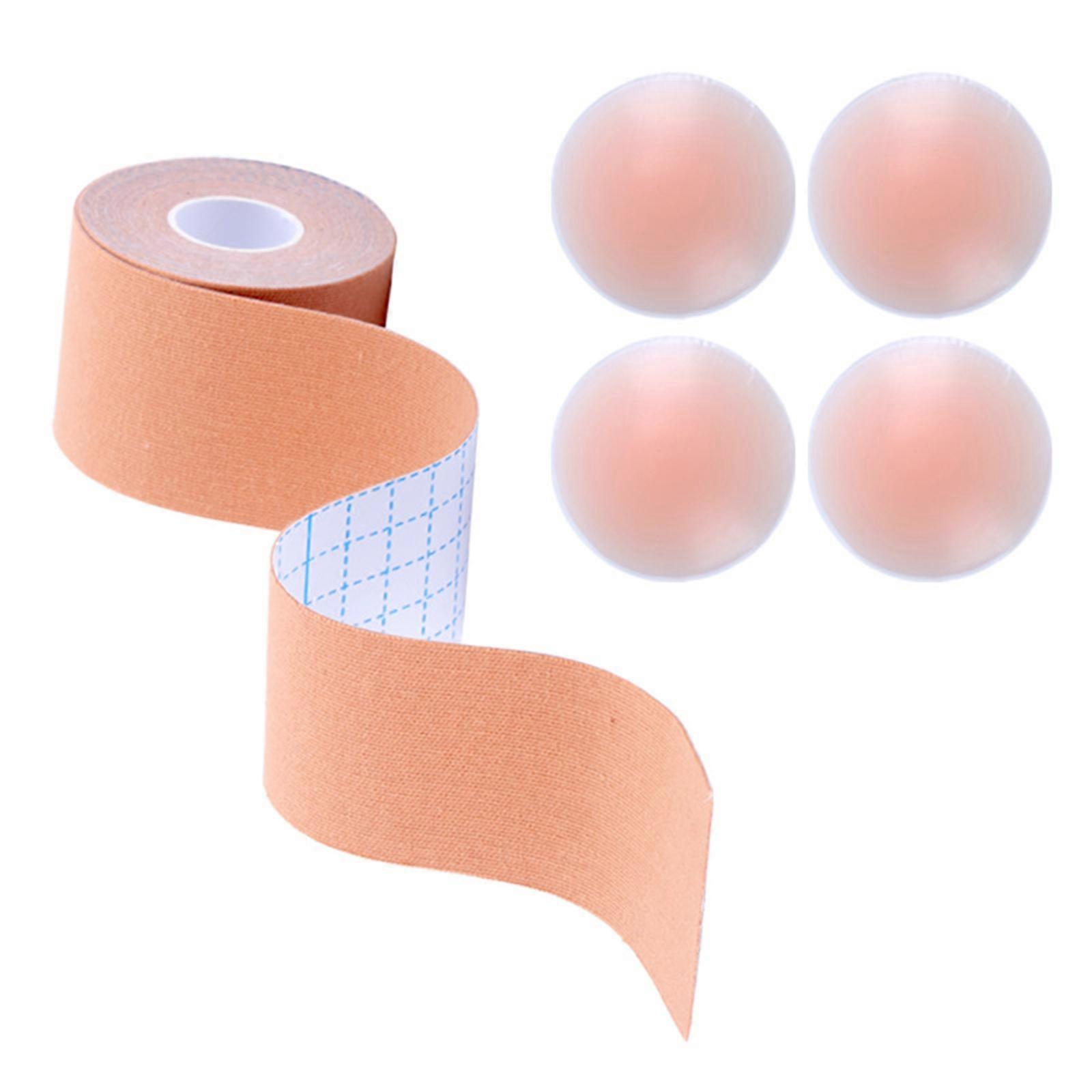 Rintateippi Push Up -rintateippirulla, jossa näkymättömät kertakäyttöiset kukkakuvioiset nännipehmusteet, silikoniset pasteijat, monivärinen