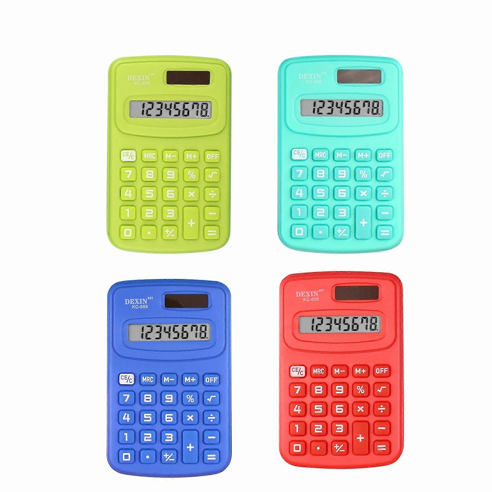 Basic 8-Digit Mini Calculator, Solar/Battery Powered, LCD Display, Pocket Size, Compatible with Office, Home, School Use