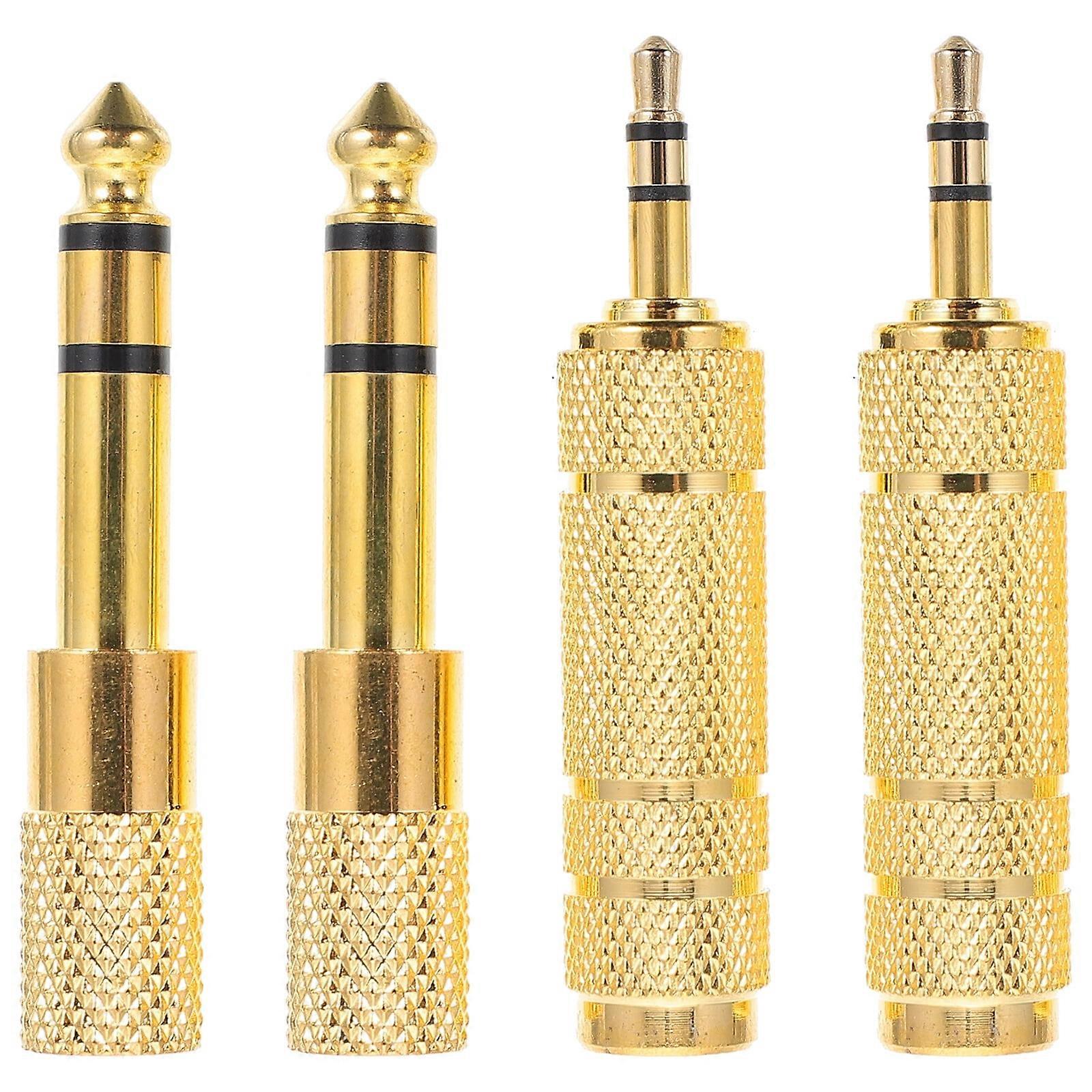 4pcs Stereo Headphone Adapters 6.5mm to 3.5mm Adapter for Audio Interface