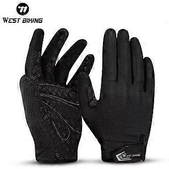 Summer Cycling Gloves Full Finger Bike Gloves Touch Screen Non Slip Silicone Palm Driving Riding Gloves