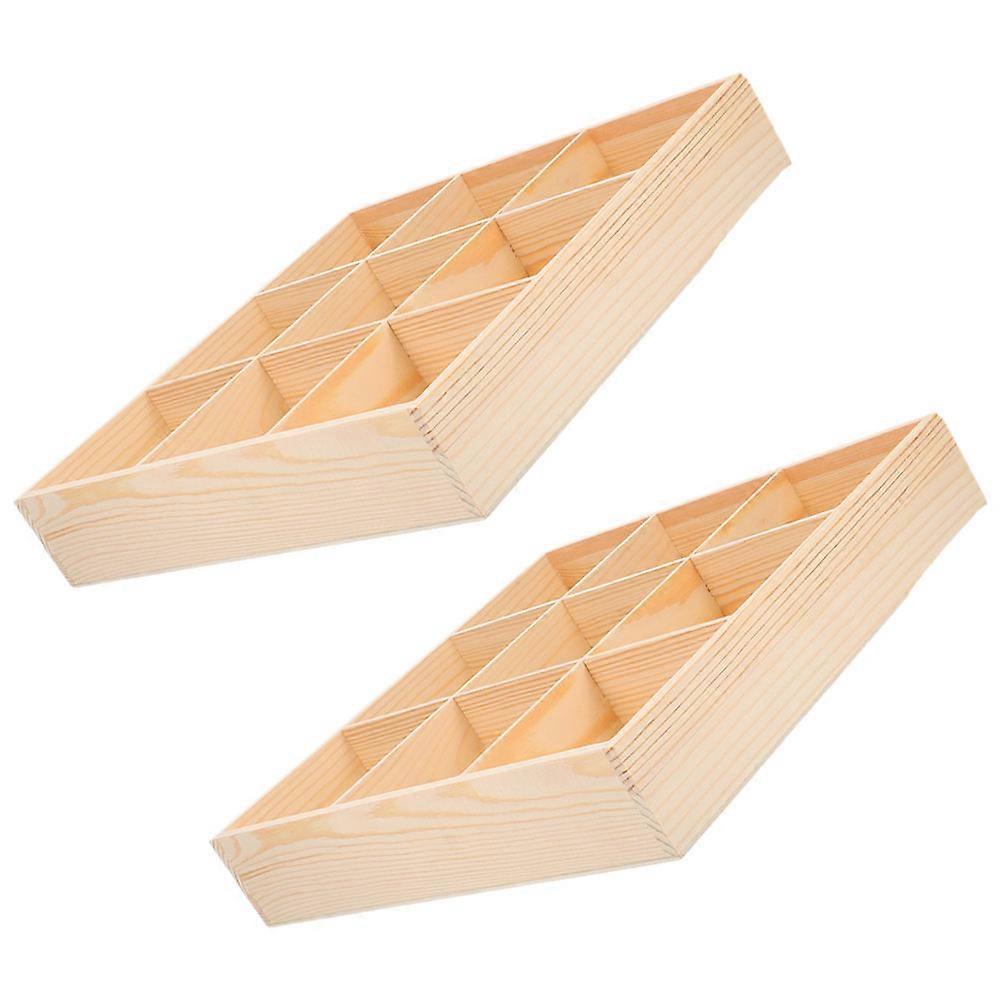 Wooden Drawer Organizer for Socks Storage with Multiple Compartments 2Pcs
