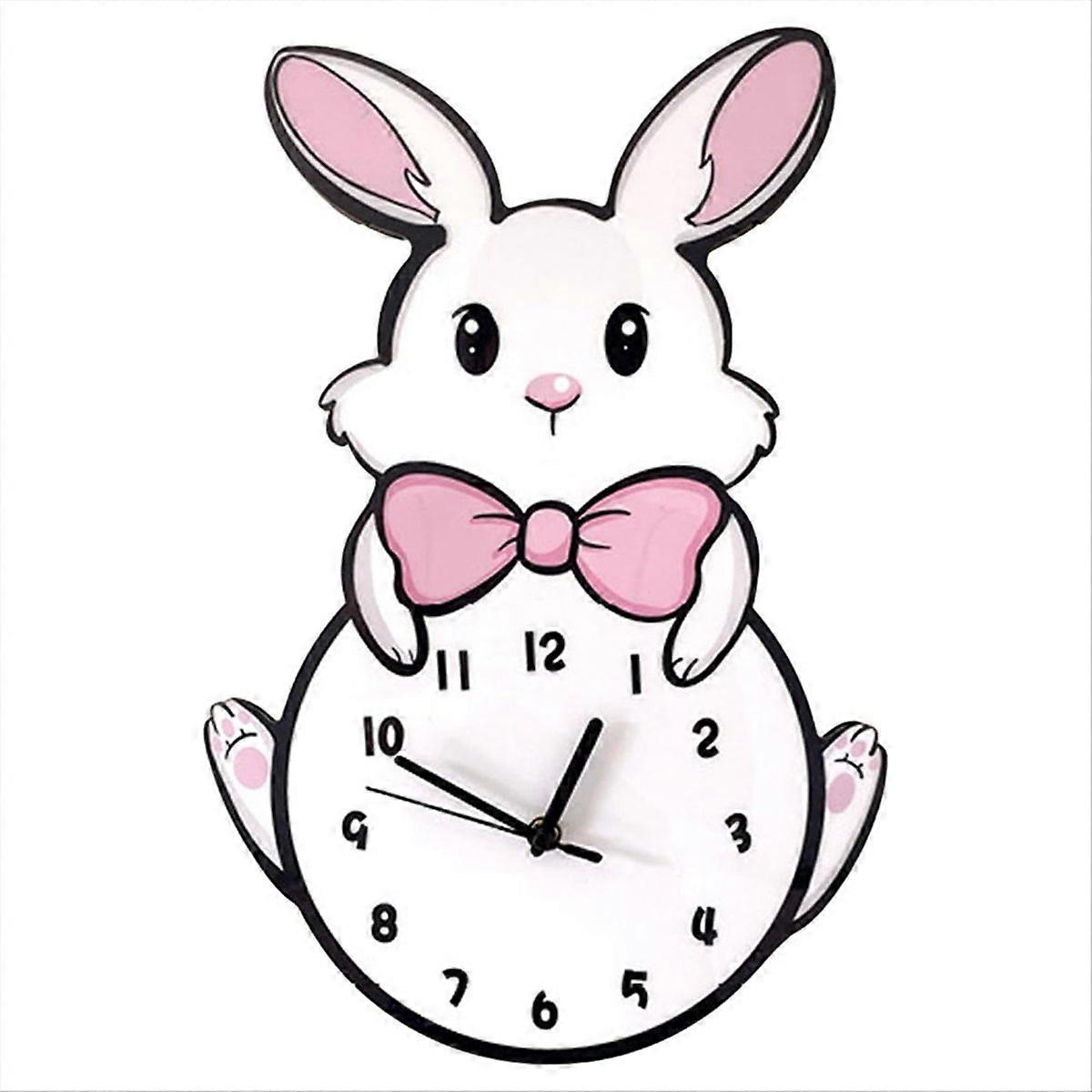 Kids Wall Clock Battery Operated,Silent Non Ticking Cat Wall Clock