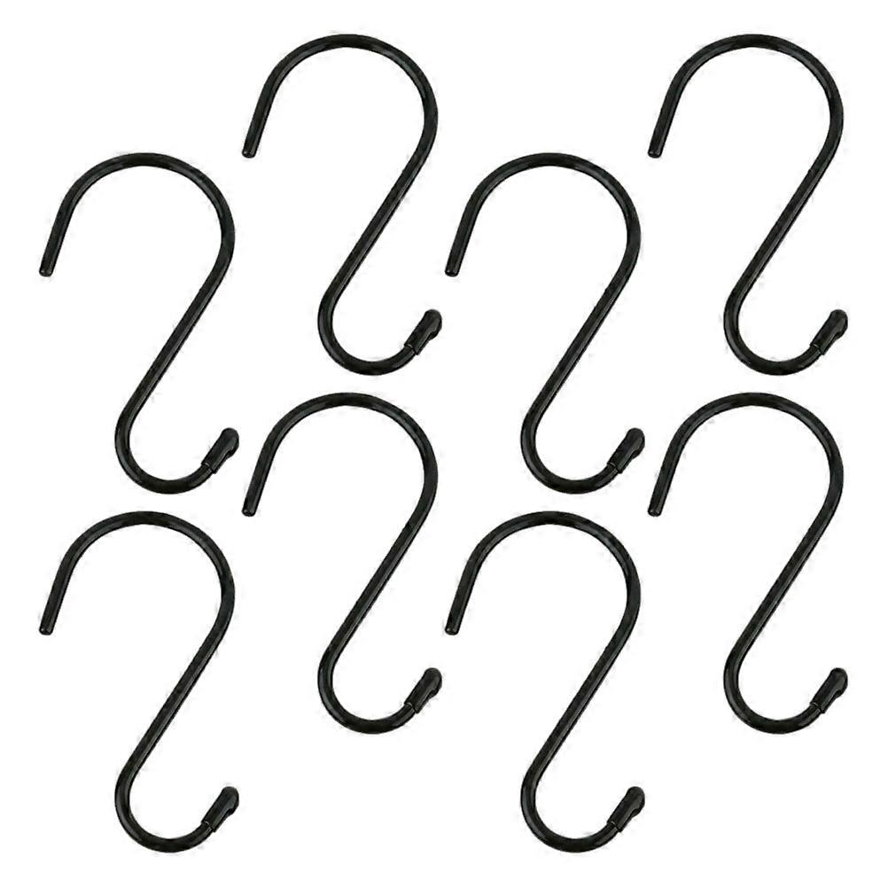 Multipurpose Hooks Metal S Hooks for Hanging Clothes 8Pcs Black Organizer