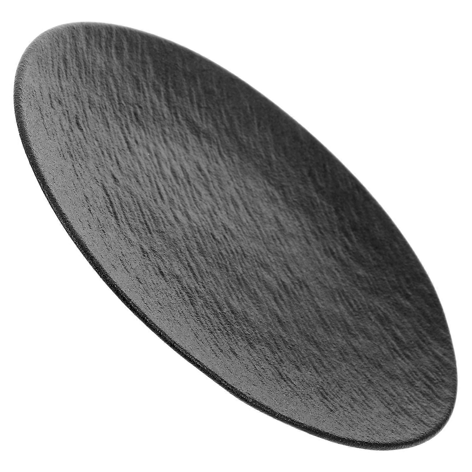 Black Ceramic Dinner Plate Rock Texture for Kitchen Use