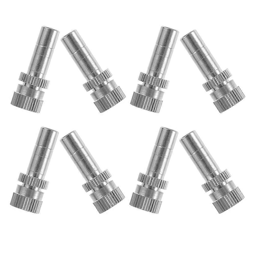 8Pcs Brass Misting Nozzles for Garden Irrigation with Silver Quick Connect