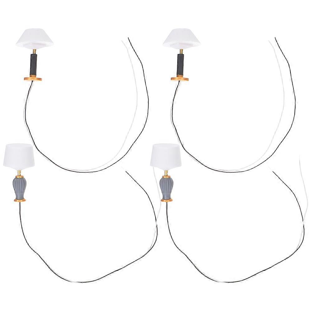 Miniature Table Light For Diorama Building Realistic Detailing Safe 4Pcs