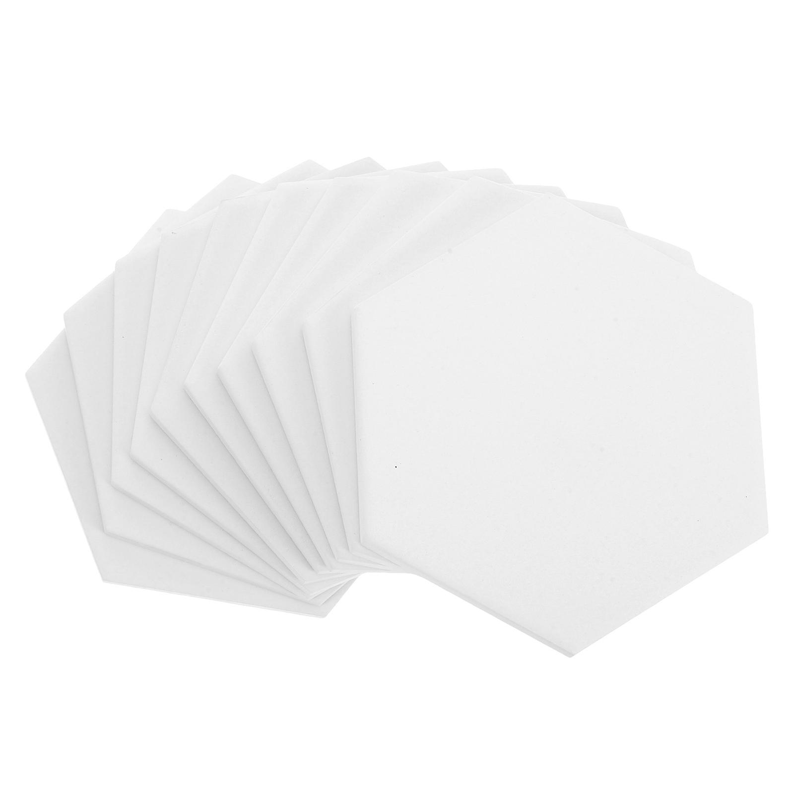Heat Transfer Cup Mats Ceramic Hexagonal for Heat Transfer 10Set White Coasters
